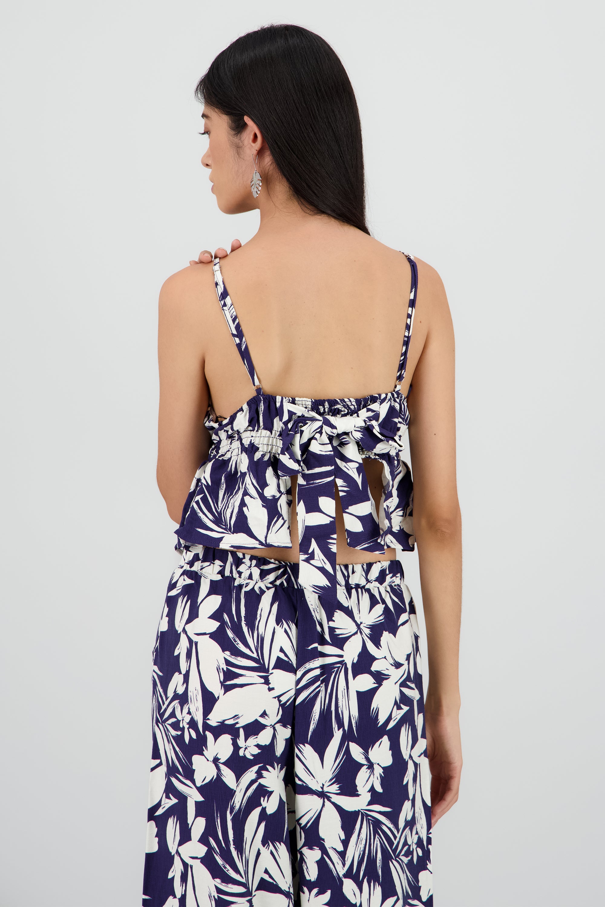 Blusa peplum tirantes estampado MARINO