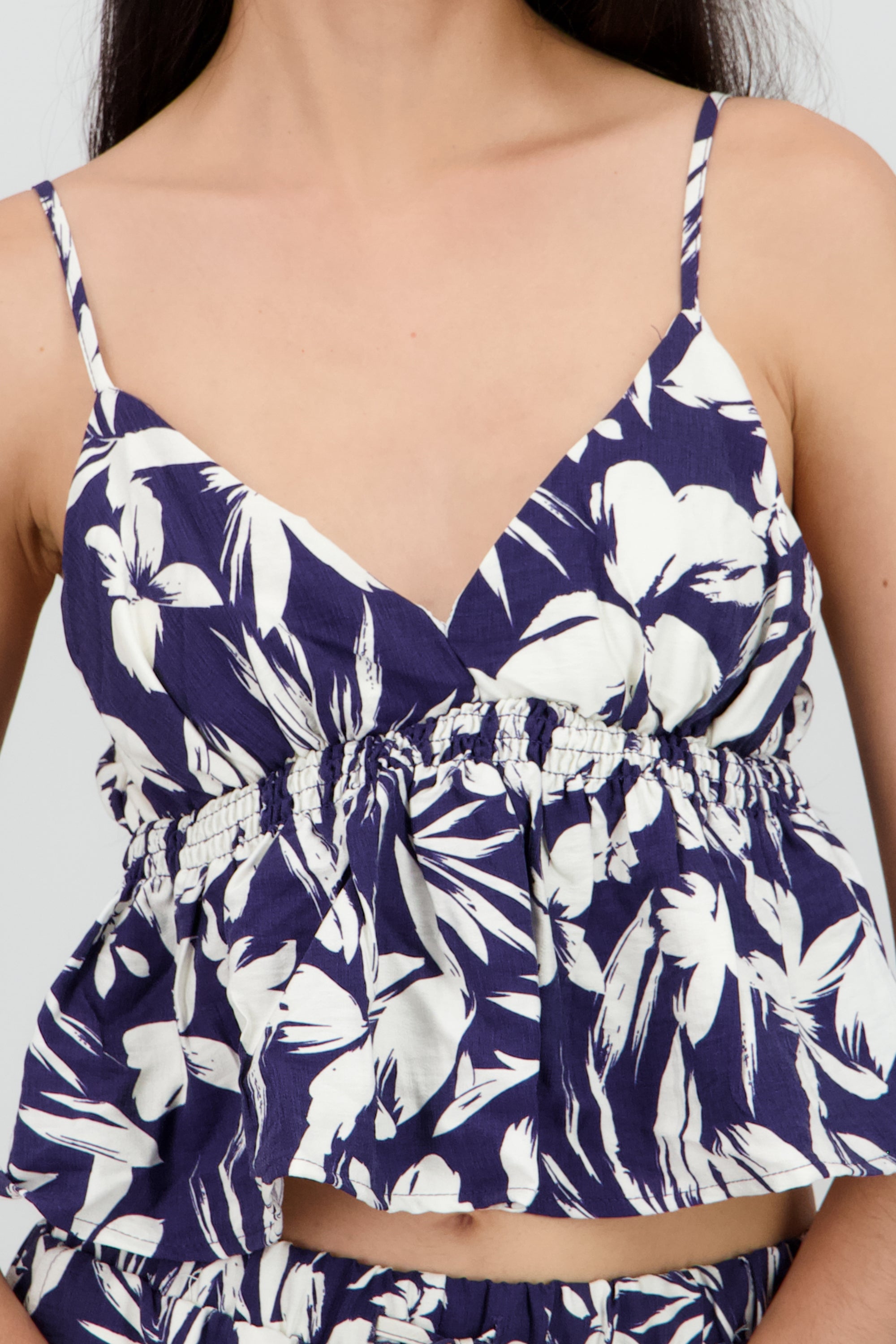 Blusa peplum tirantes estampado MARINO