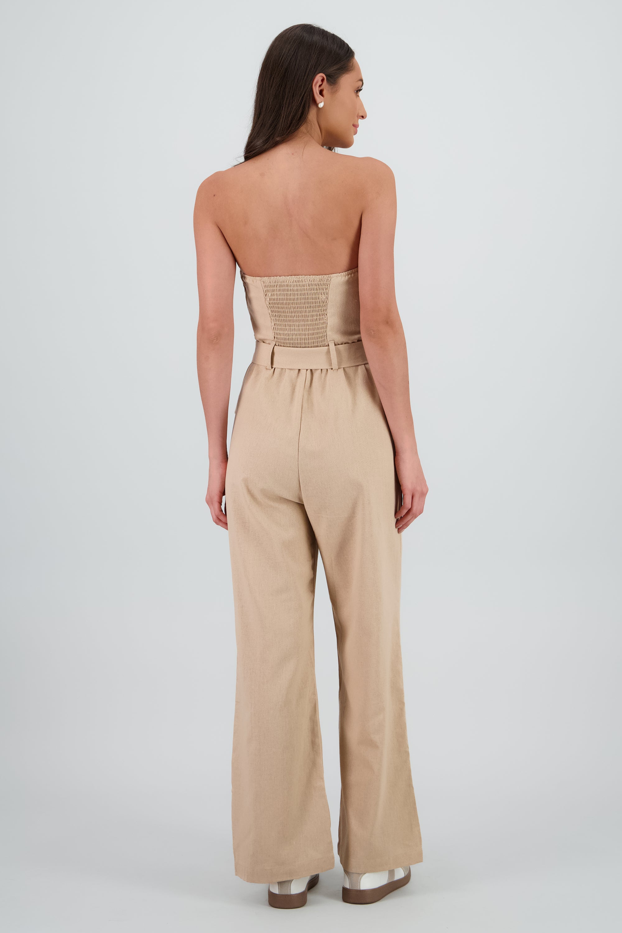 Jumpsuit bandeau con cinturon TAUPE