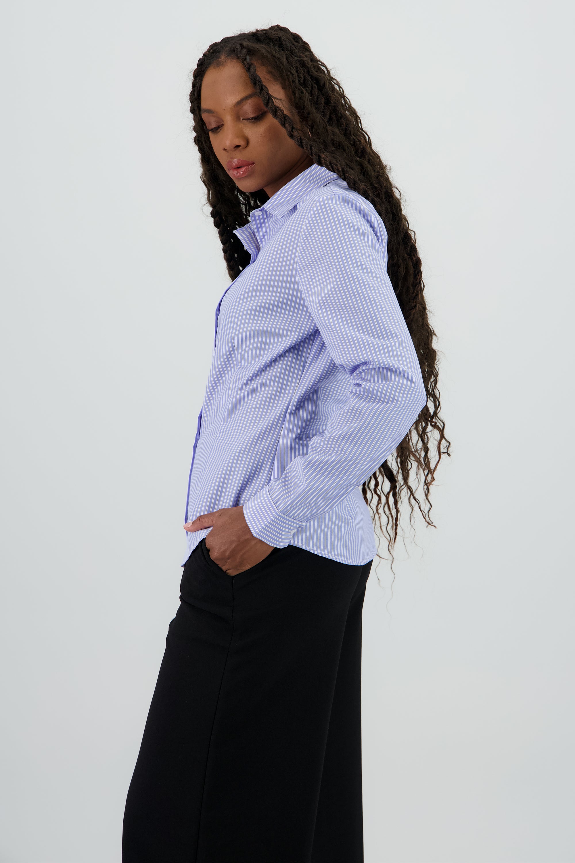 Camisa basica rayas AZUL COMBO