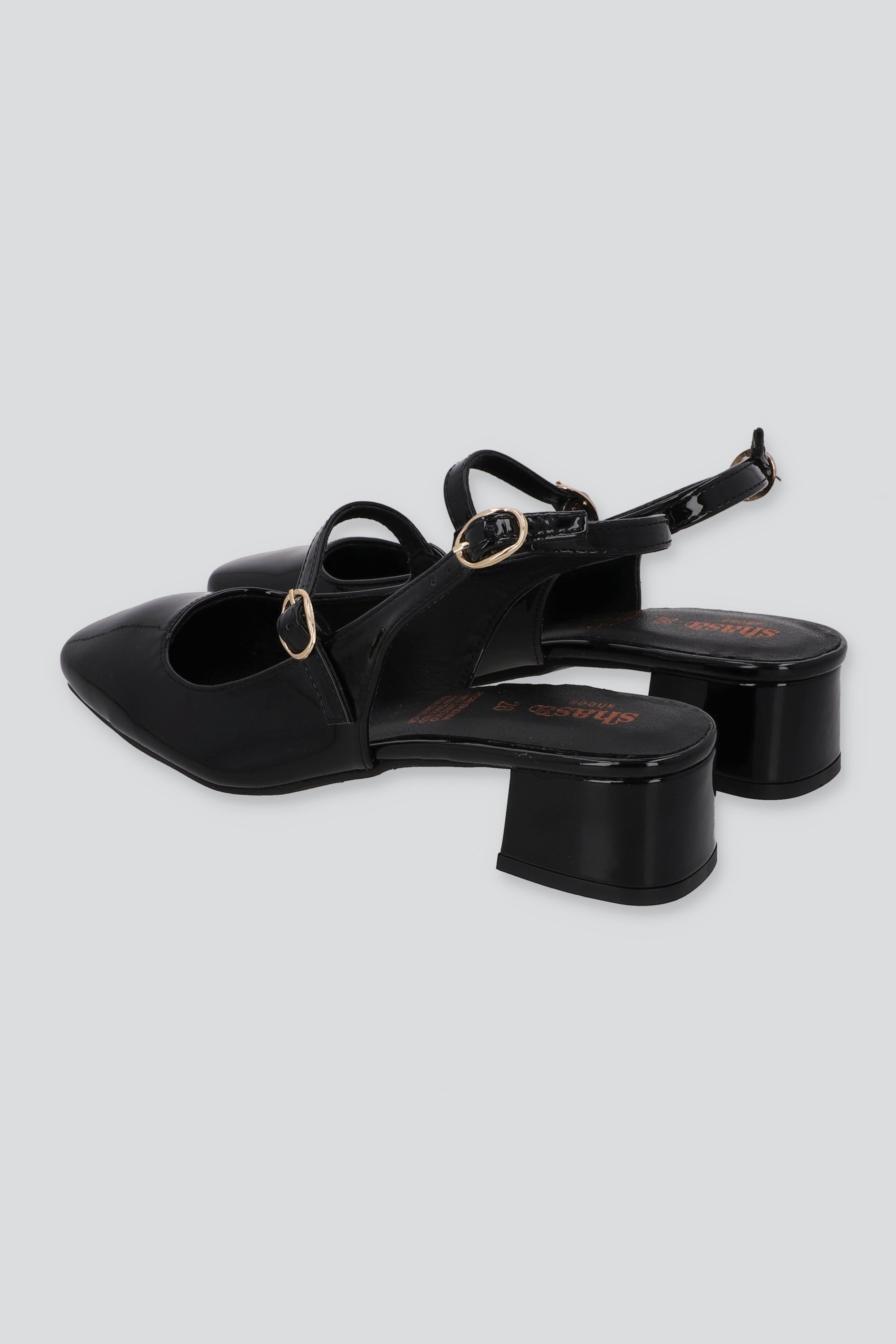 Tacón mini mary jane sling back charol NEGRO
