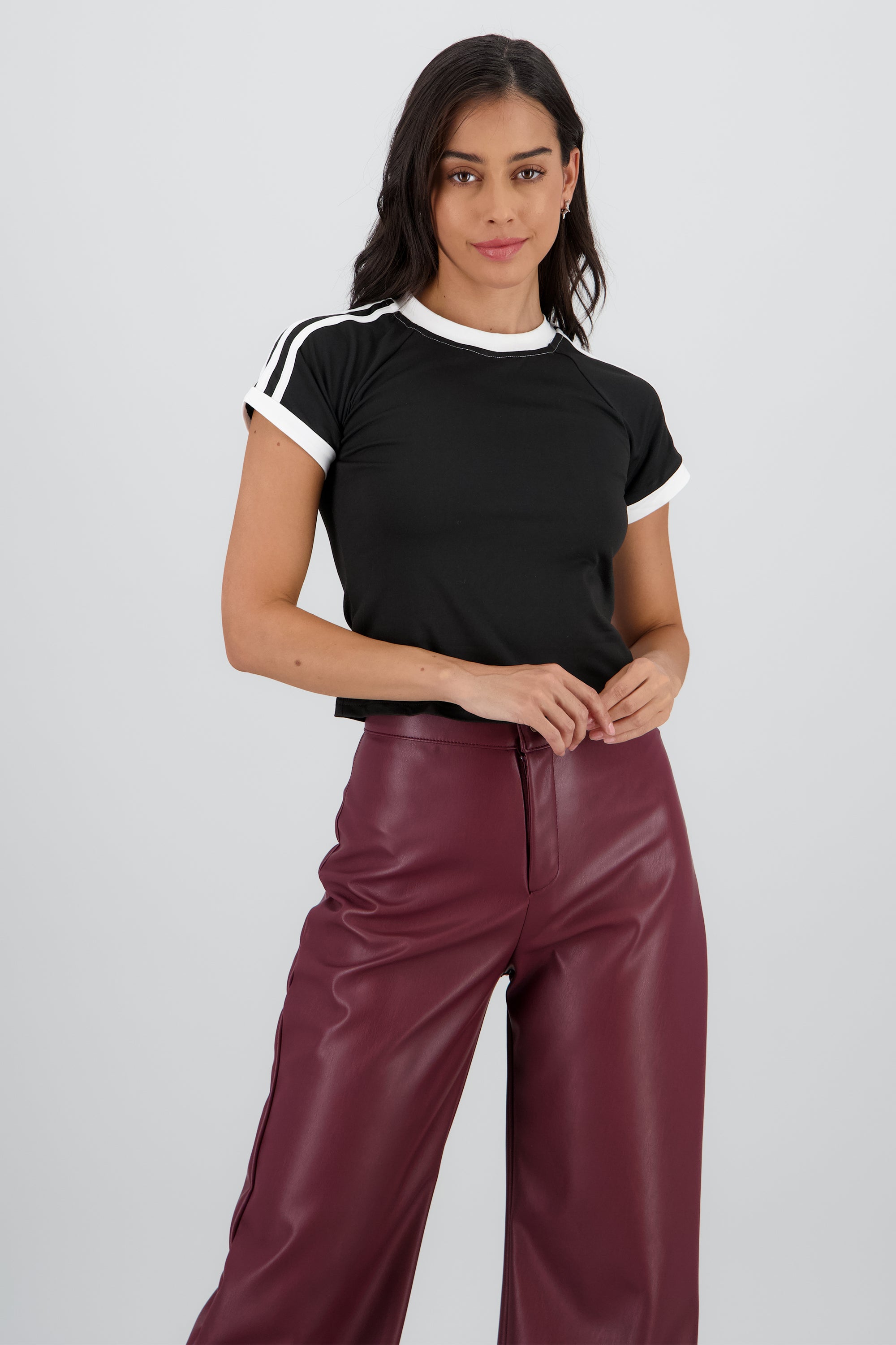 Playera con rayas contraste NEGRO COMBO