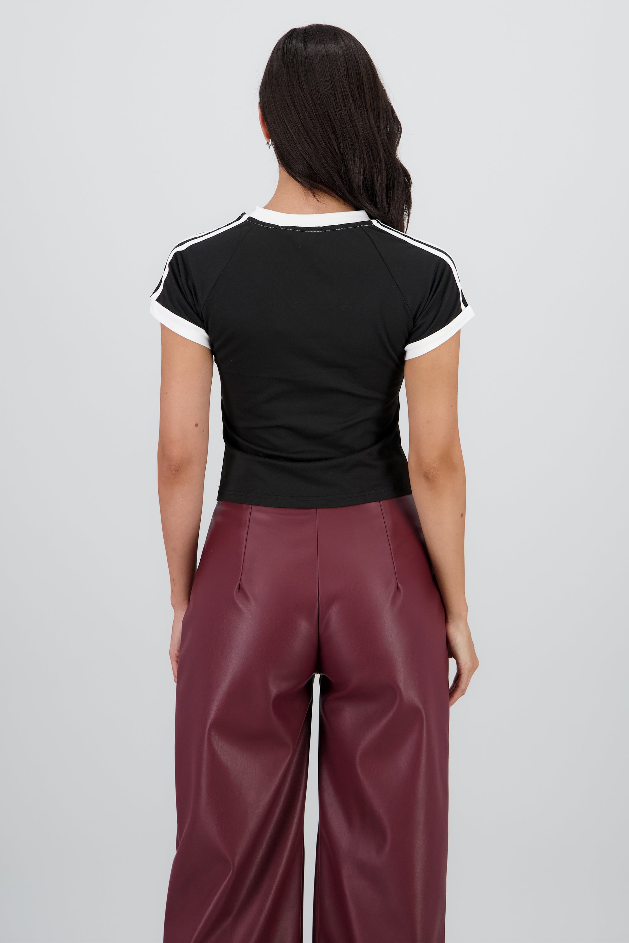 Playera con rayas contraste NEGRO COMBO