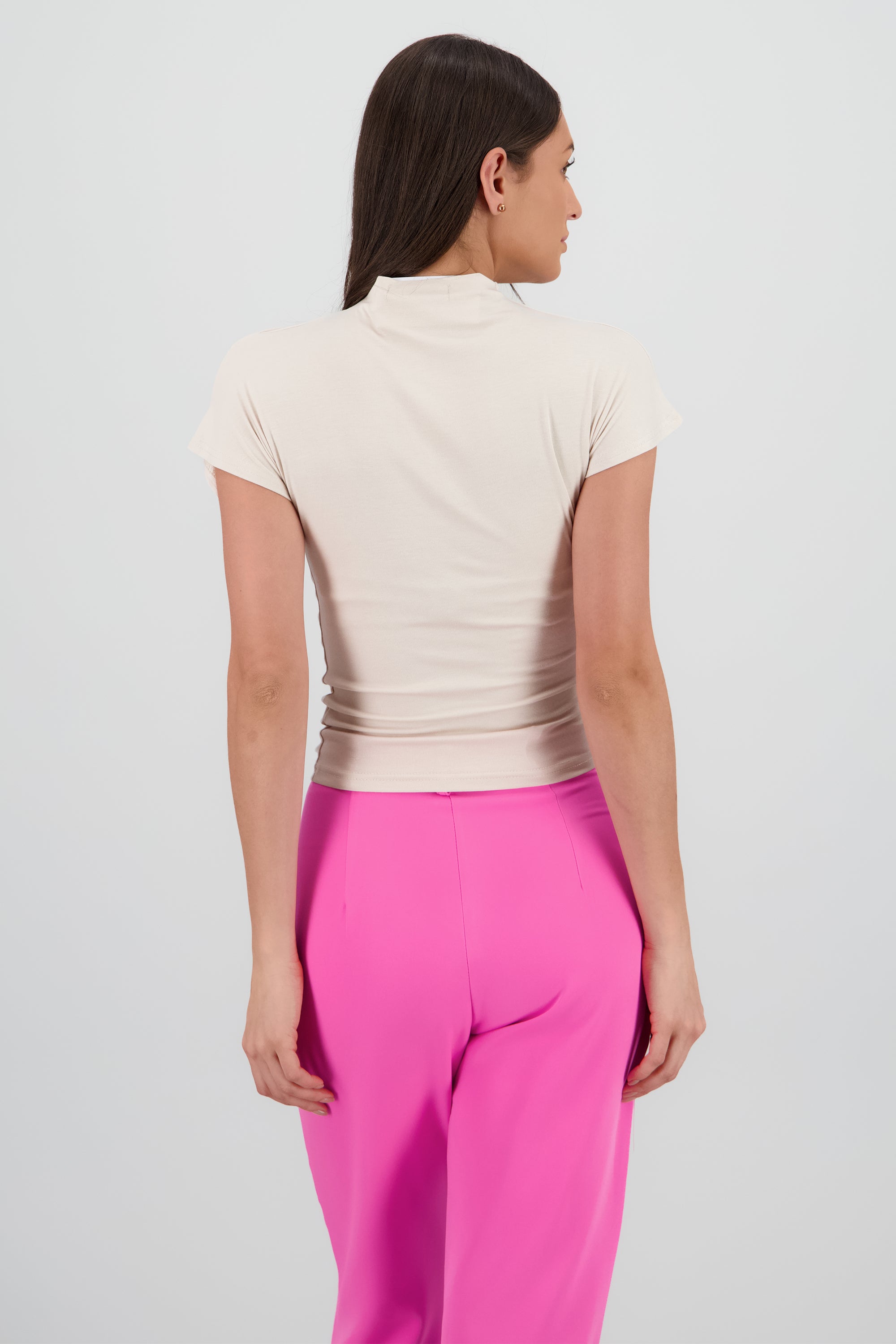 Playera con fruncido BEIGE