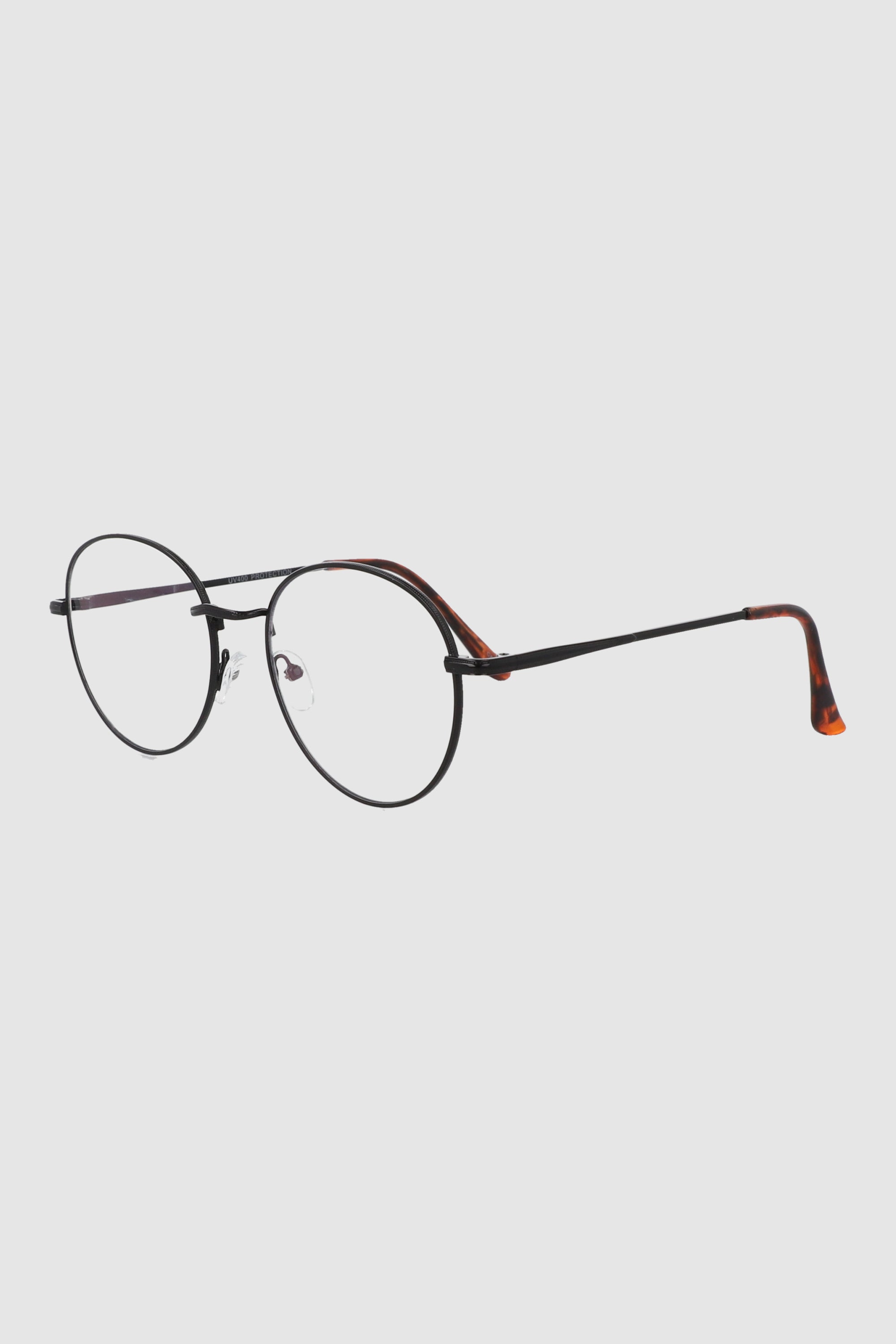 Lentes blue light circulo metal NEGRO
