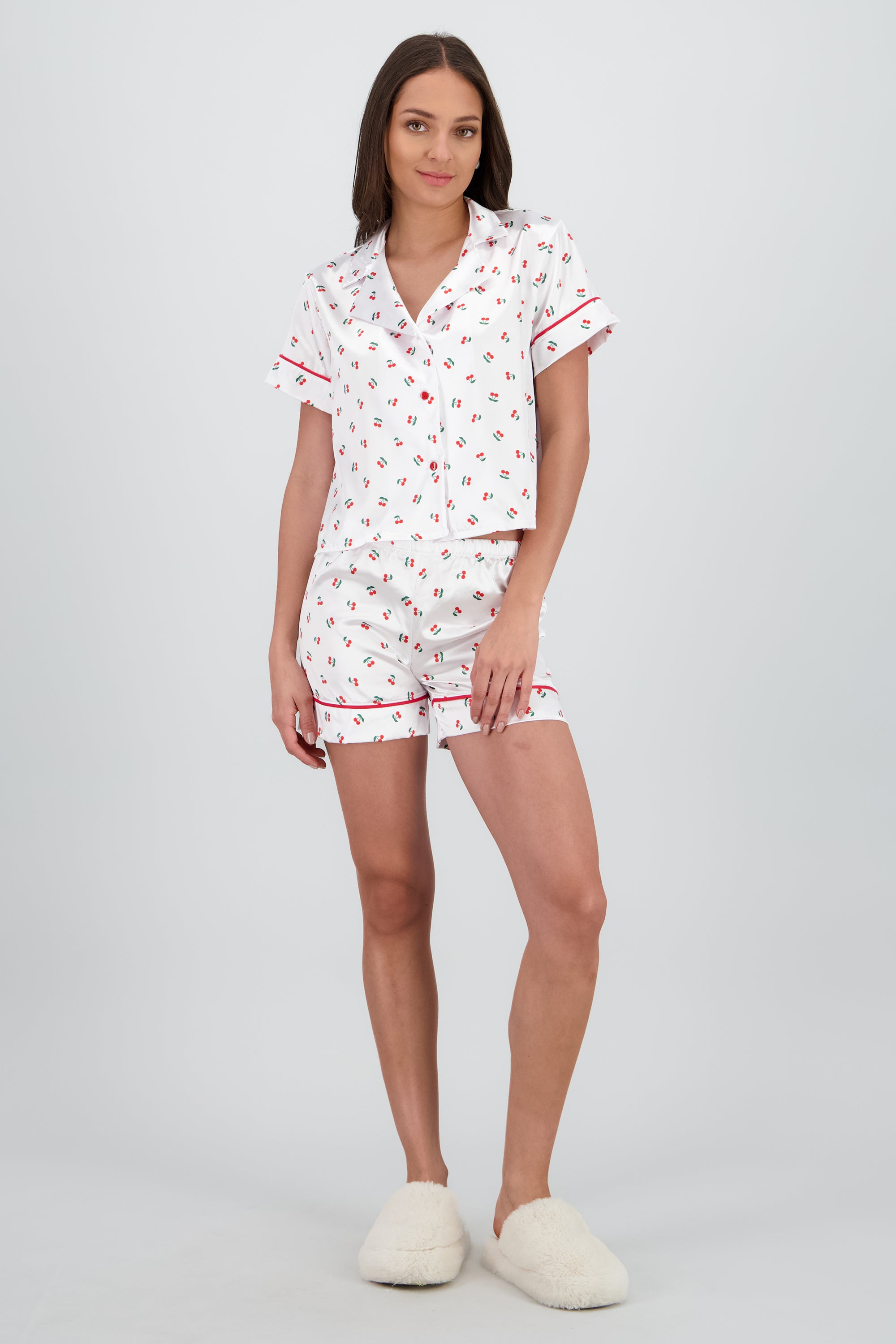 Pijama camisera estampado formas short BLANCO COMBO