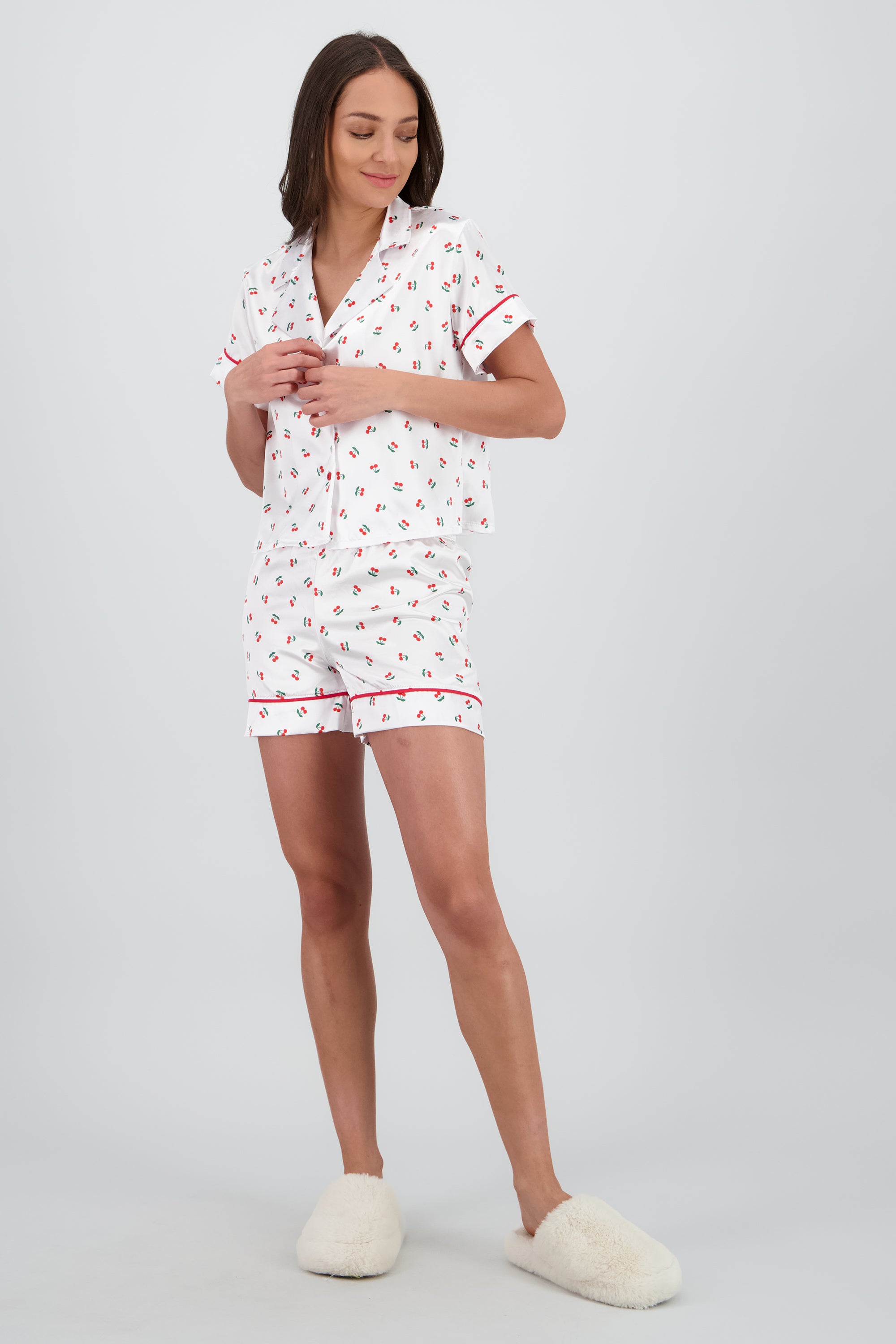 Pijama camisera estampado formas short BLANCO COMBO