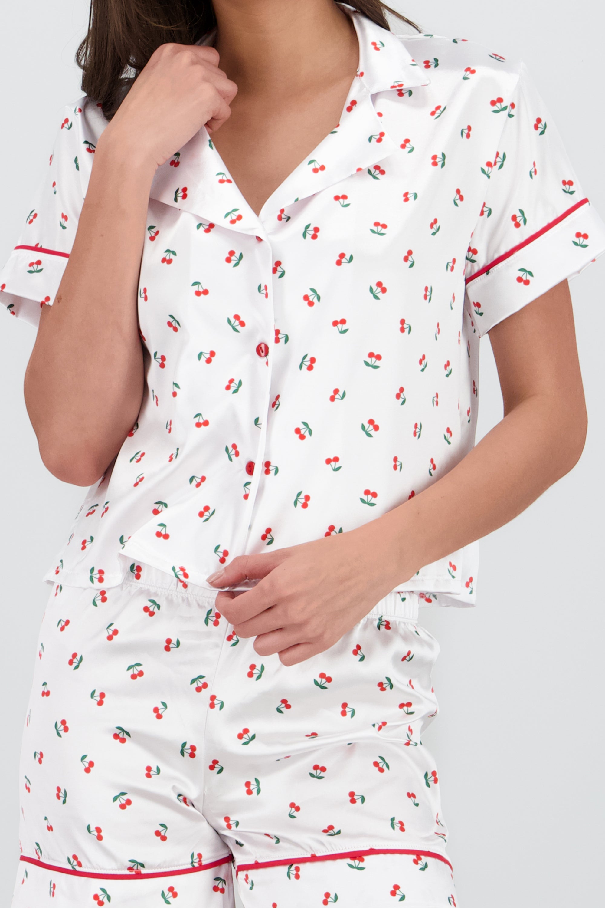 Pijama camisera estampado formas short BLANCO COMBO