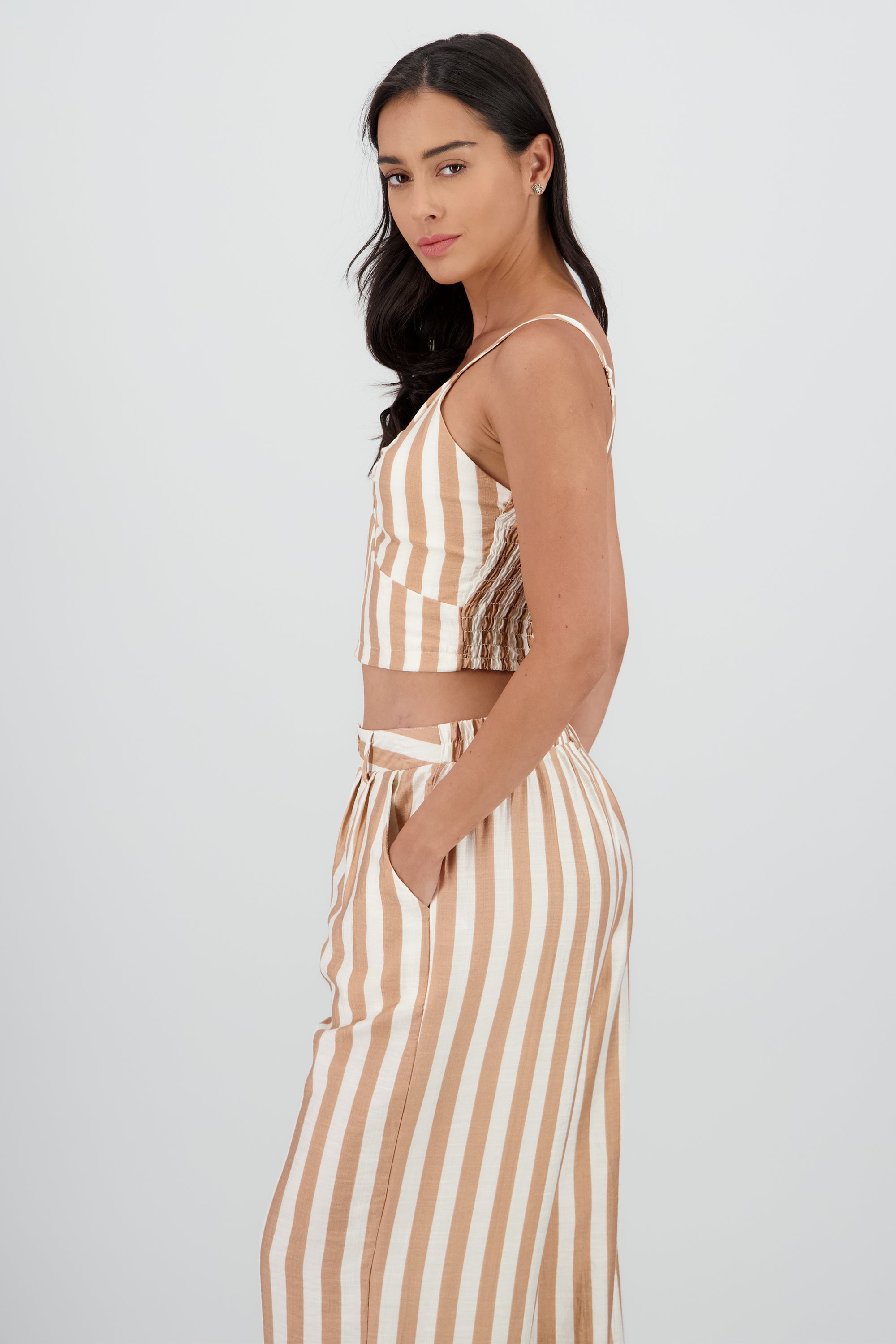Top cuello v tirantes rayas BLANCO COMBO