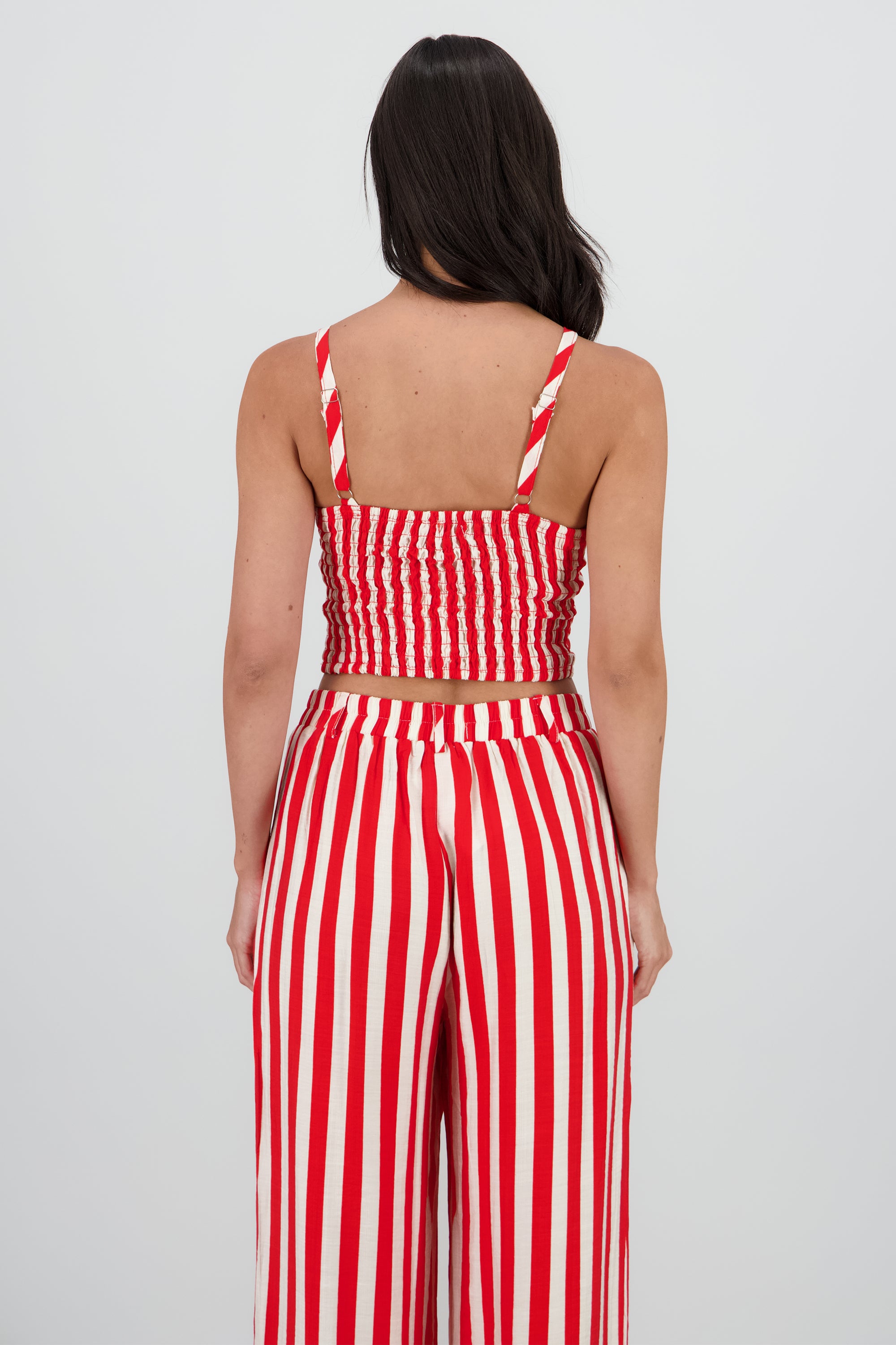 Top cuello v tirantes rayas ROJO COMBO