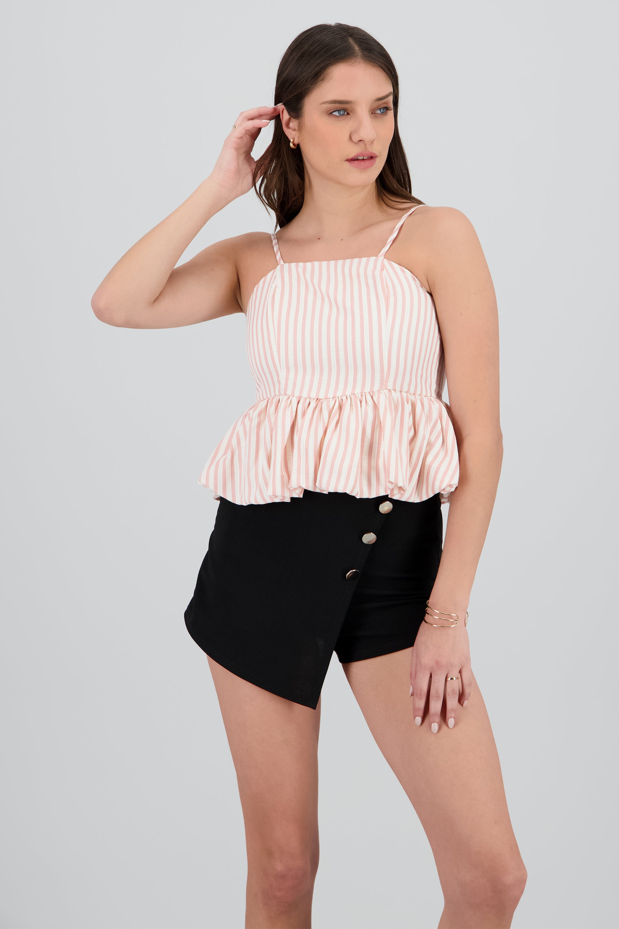 Top detalle globo tirantes ROSA