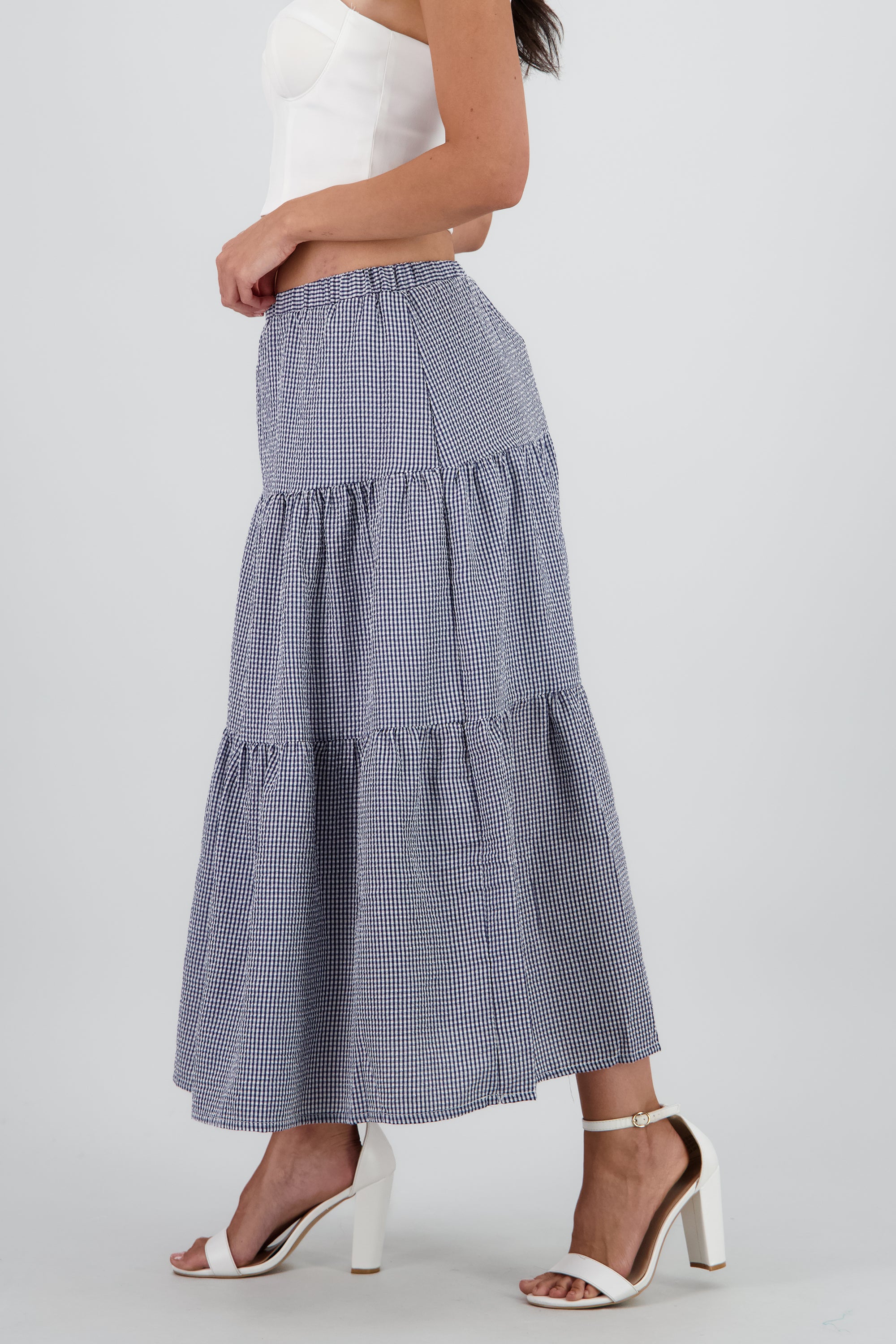Falda midi resorte olanes AZUL