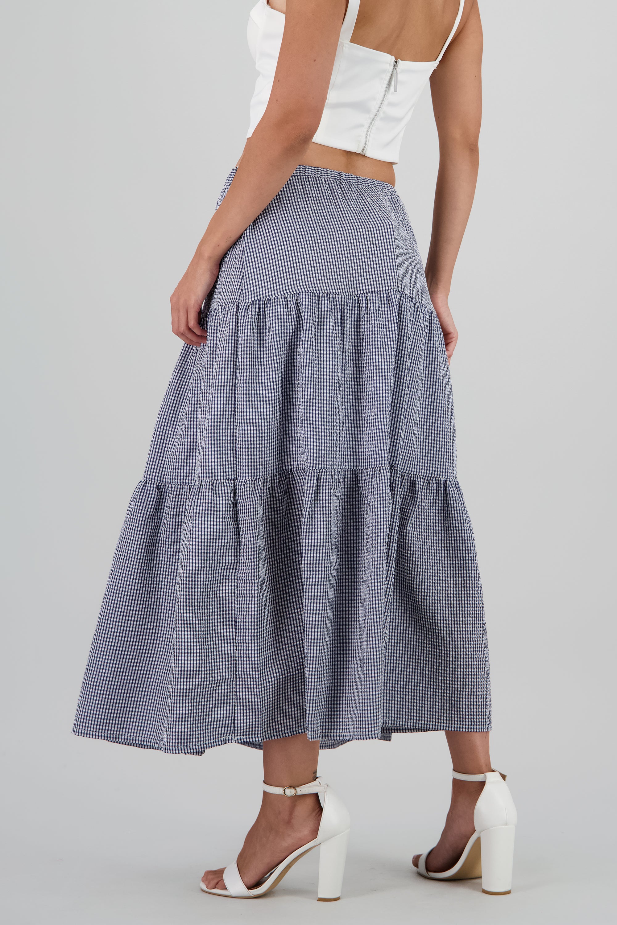 Falda midi resorte olanes AZUL