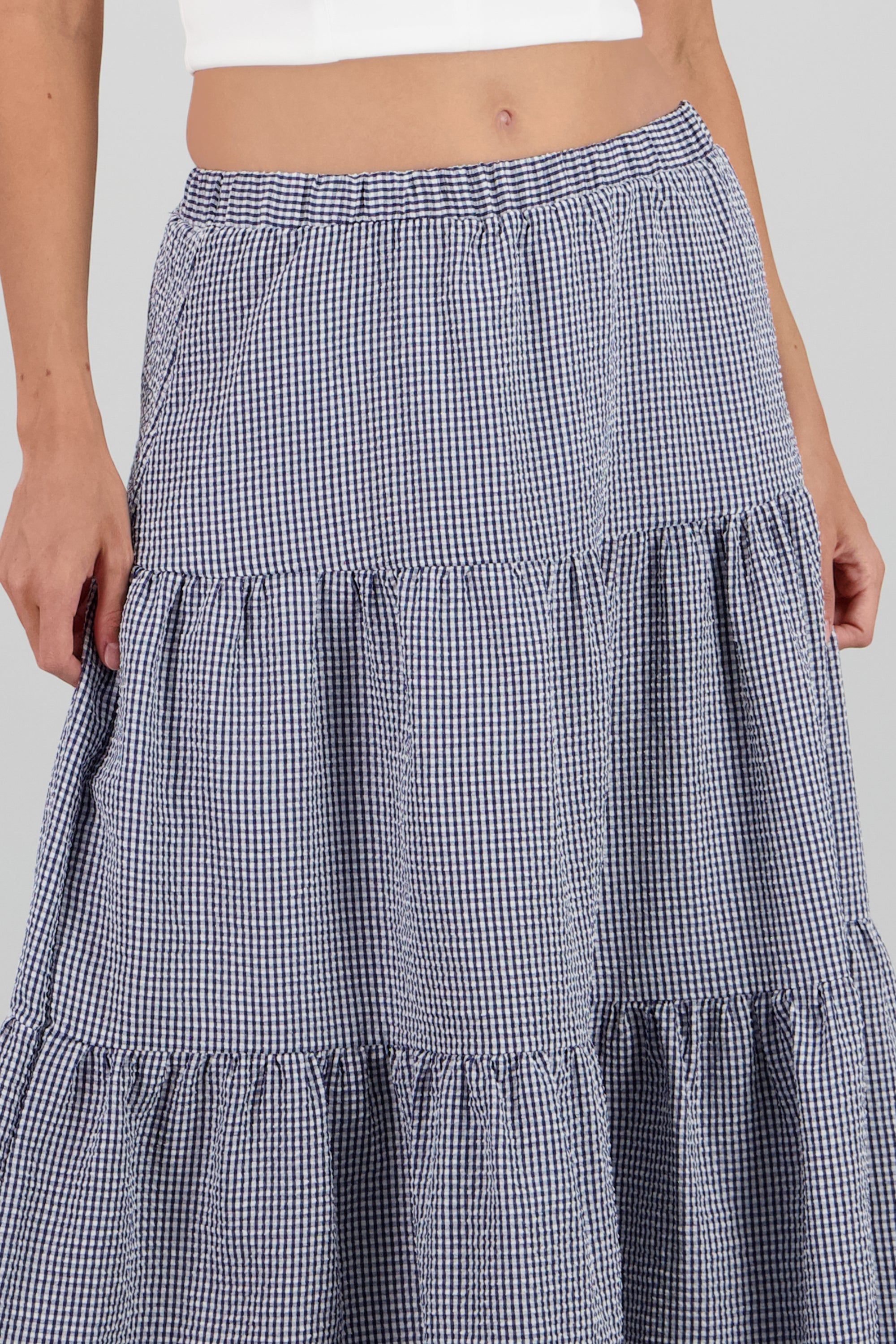 Falda midi resorte olanes AZUL