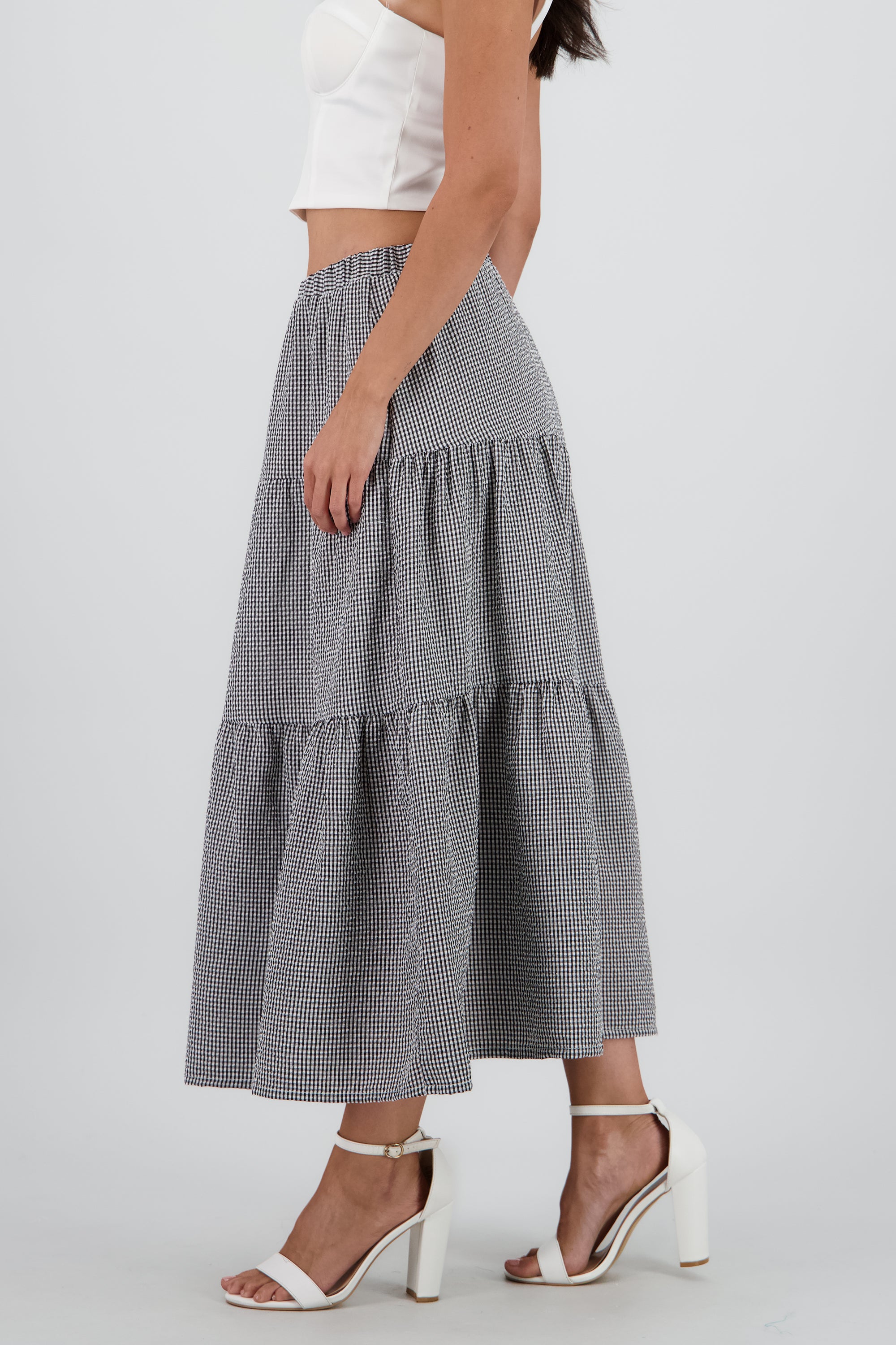 Falda midi resorte olanes NEGRO