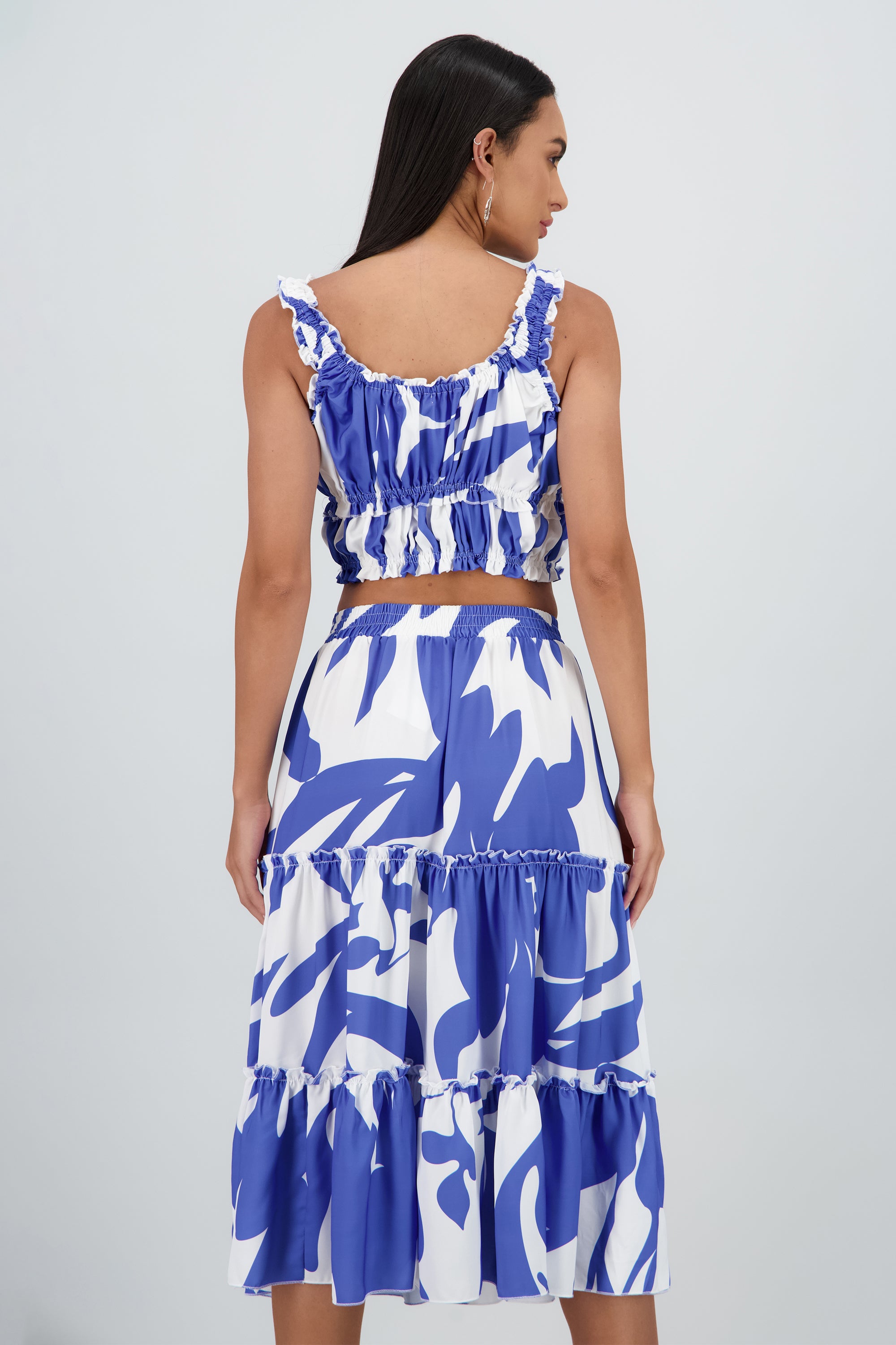 Top tirantes gruesos escote cuadrado AZUL COMBO