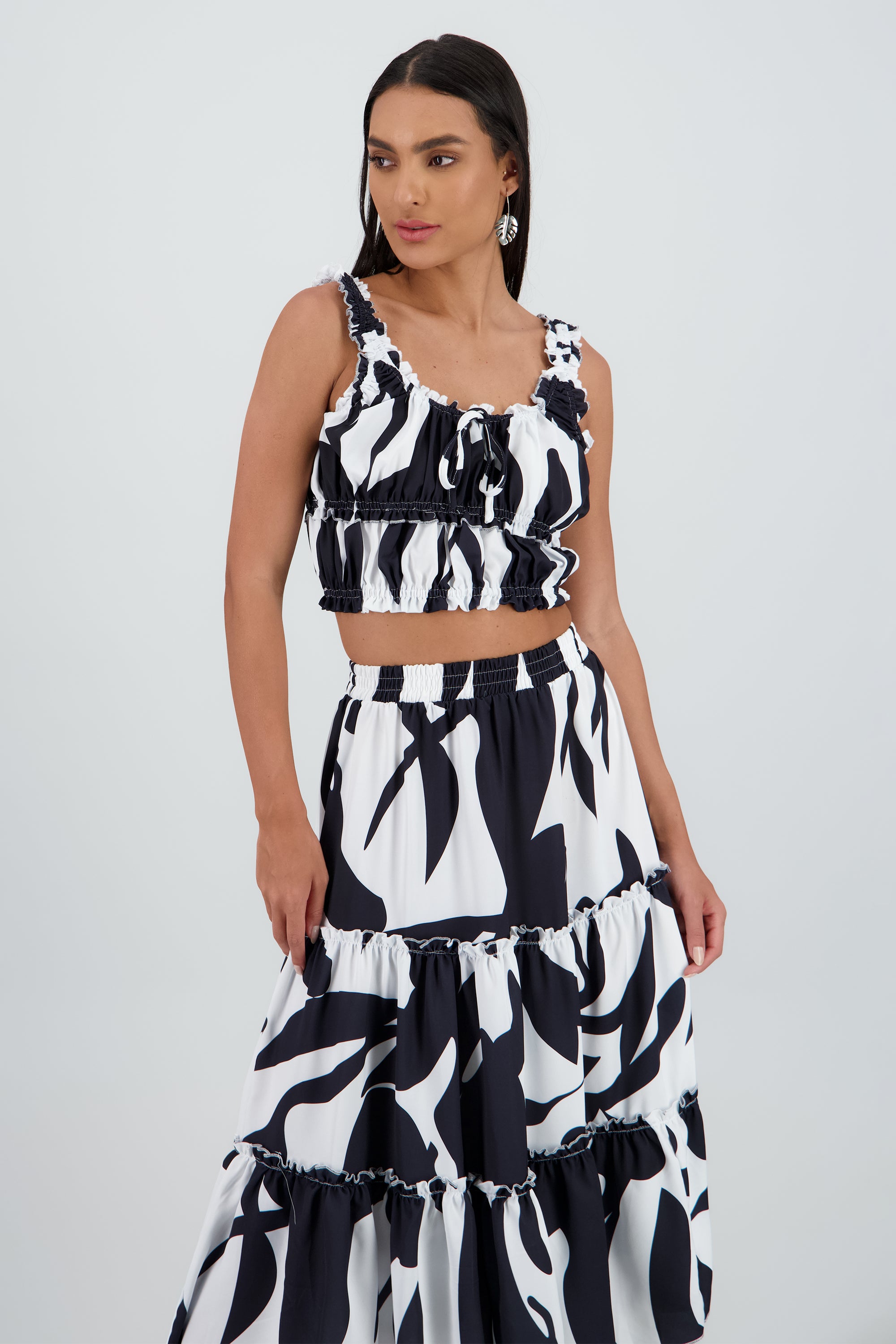 Top tirantes gruesos escote cuadrado NEGRO COMBO