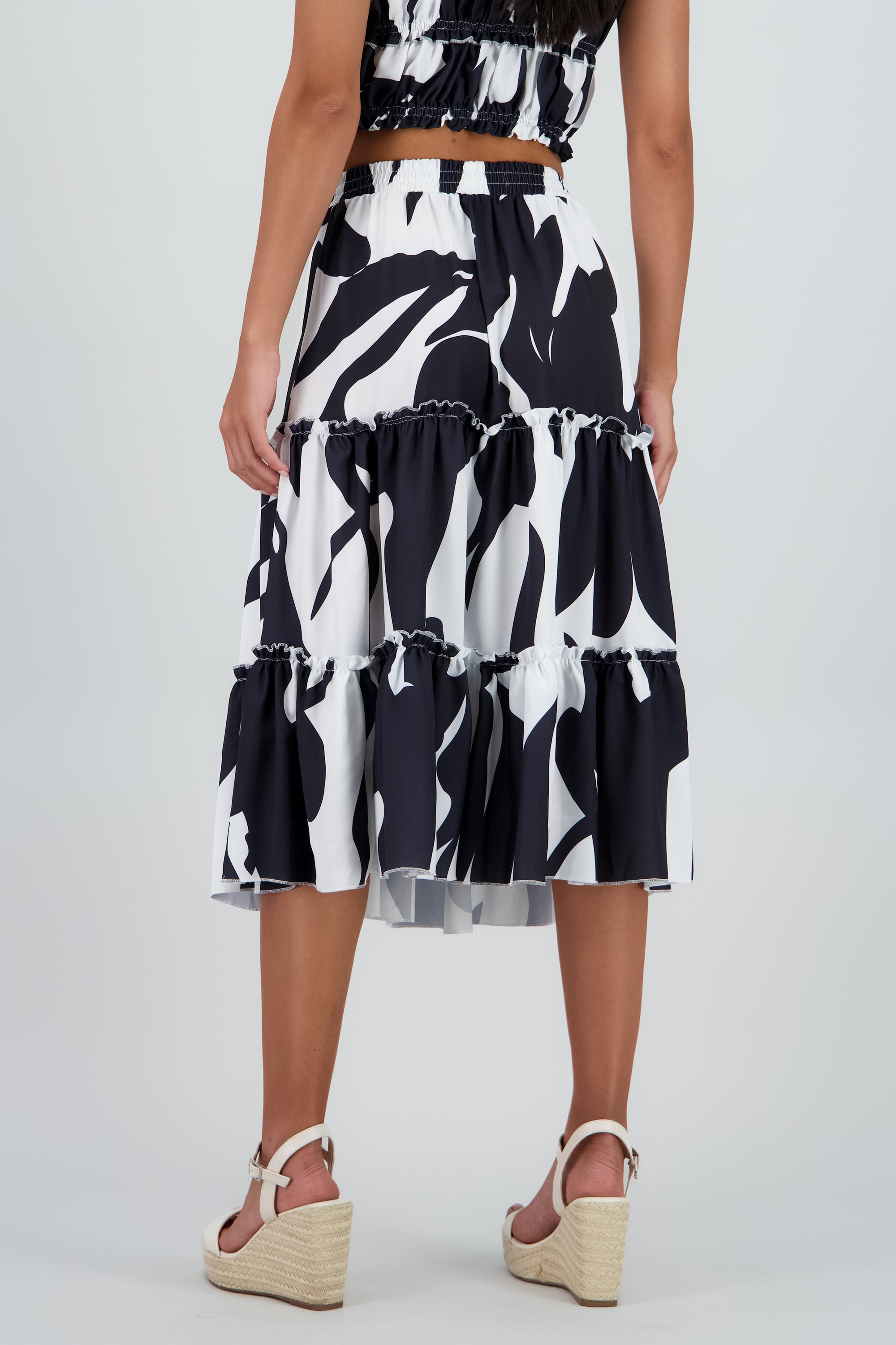 falda midi olanes pretina NEGRO COMBO