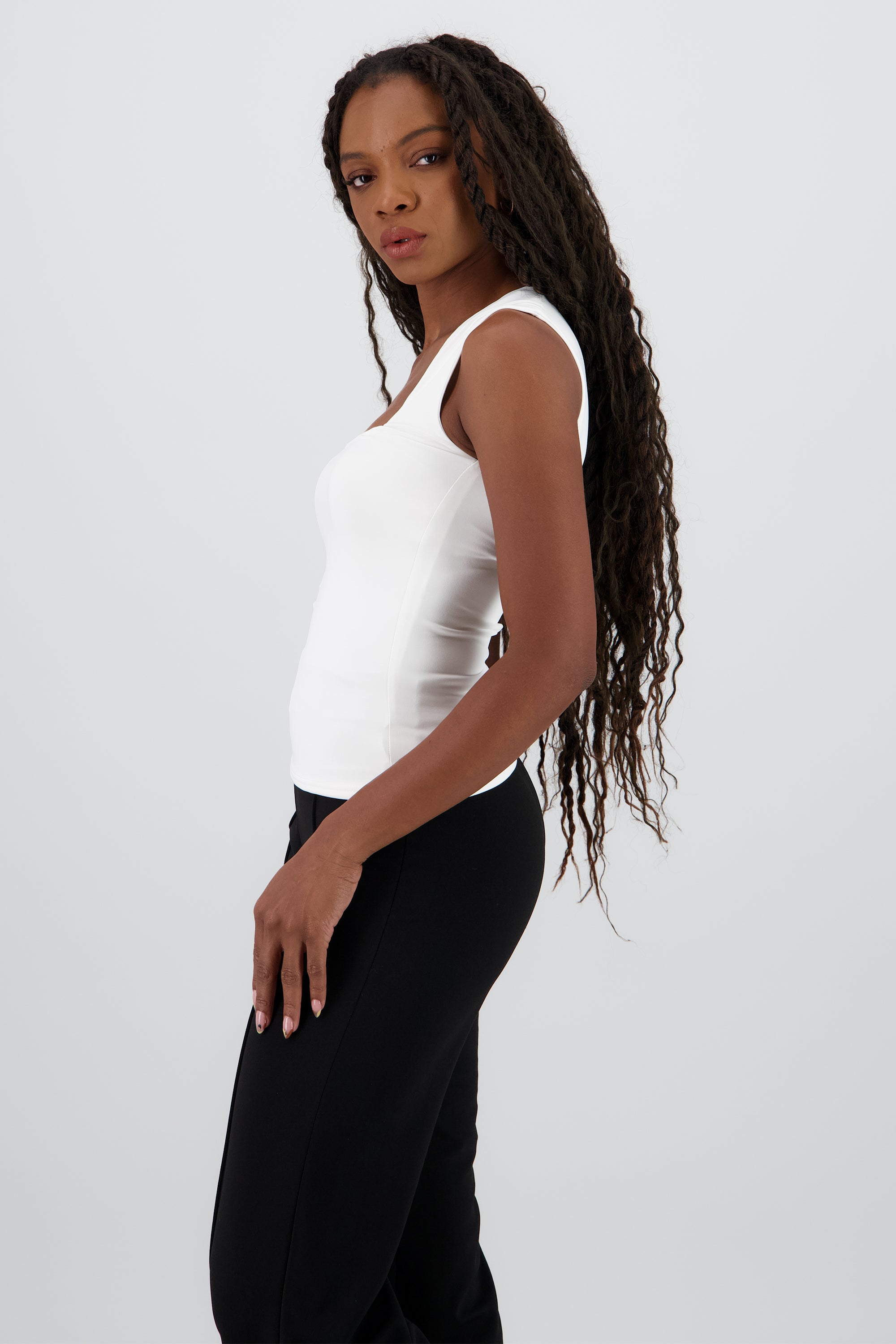 Top escote cuadrado sin mangas BLANCO