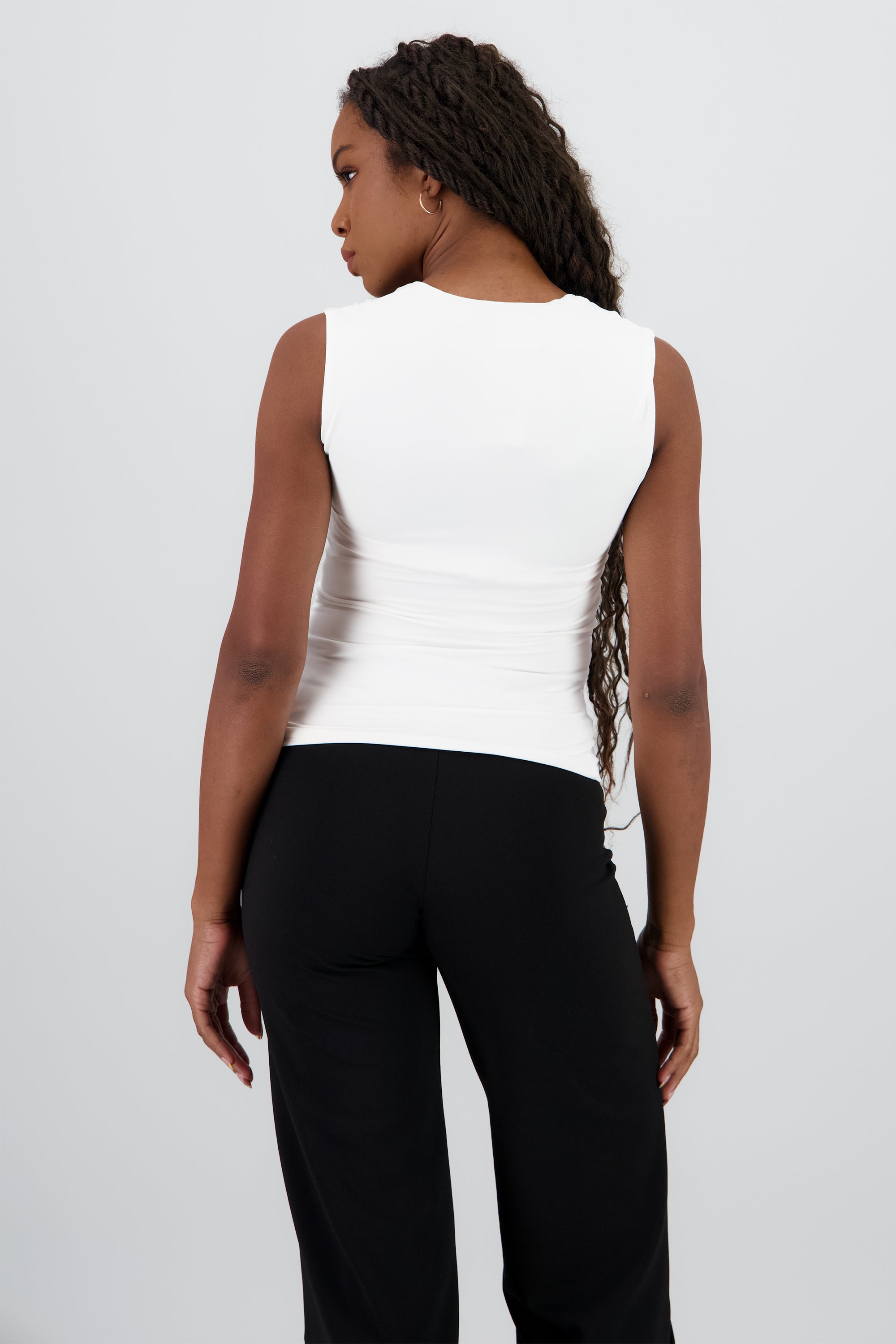 Top escote cuadrado sin mangas BLANCO