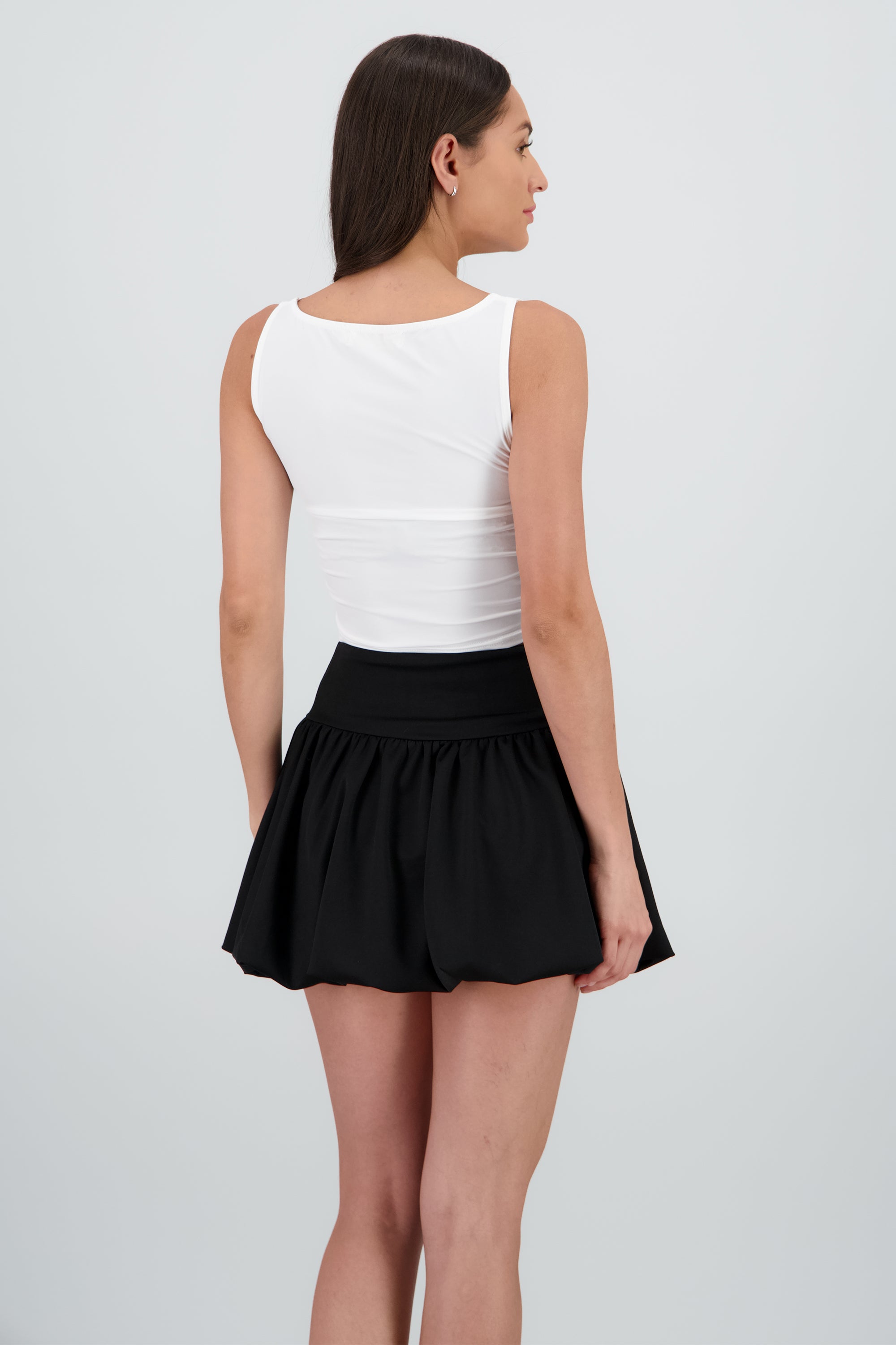 Top escote drapeado sin mangas BLANCO