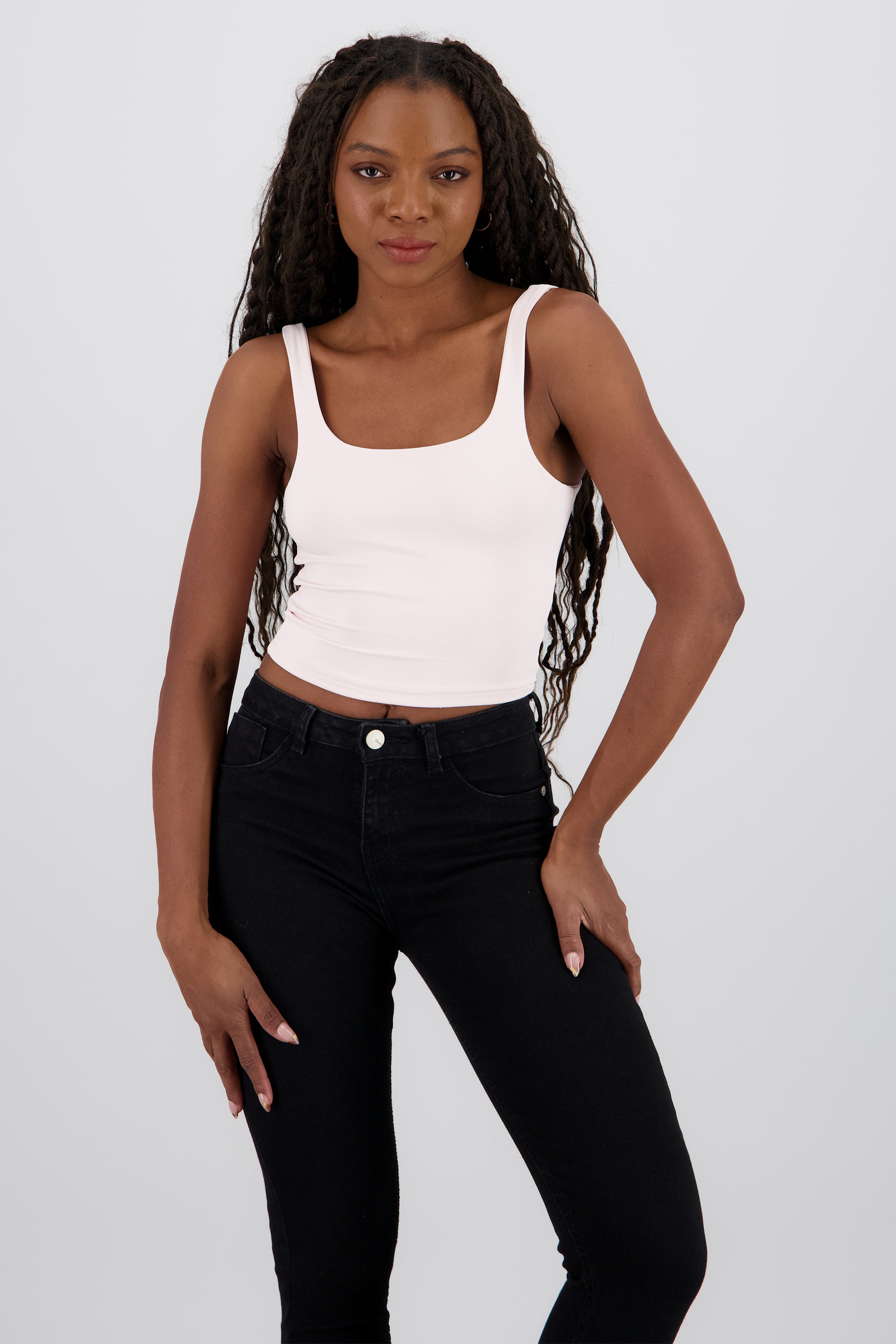 Top tirantes cuello redondo ROSA PASTEL