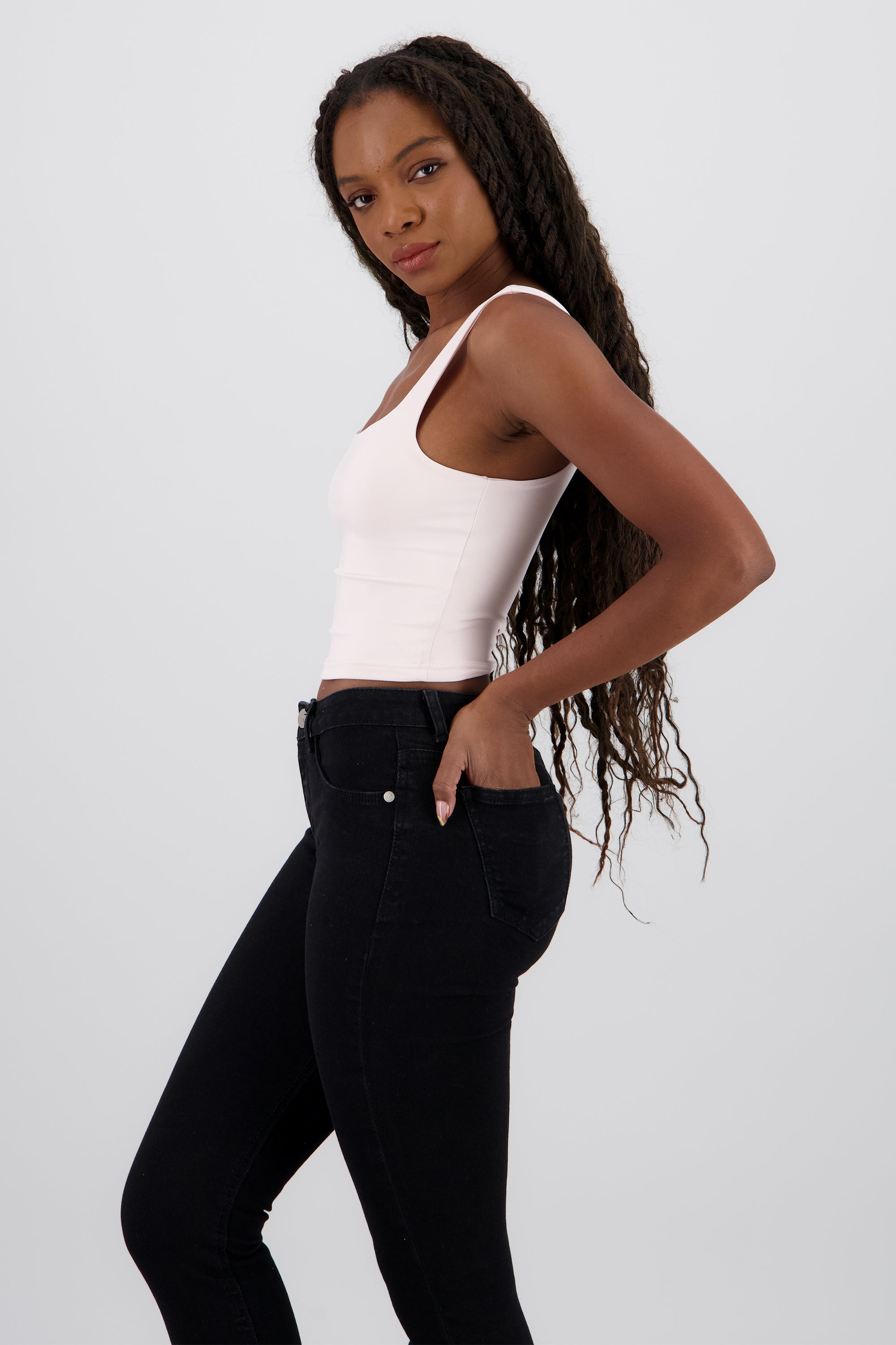 Top tirantes cuello redondo ROSA PASTEL