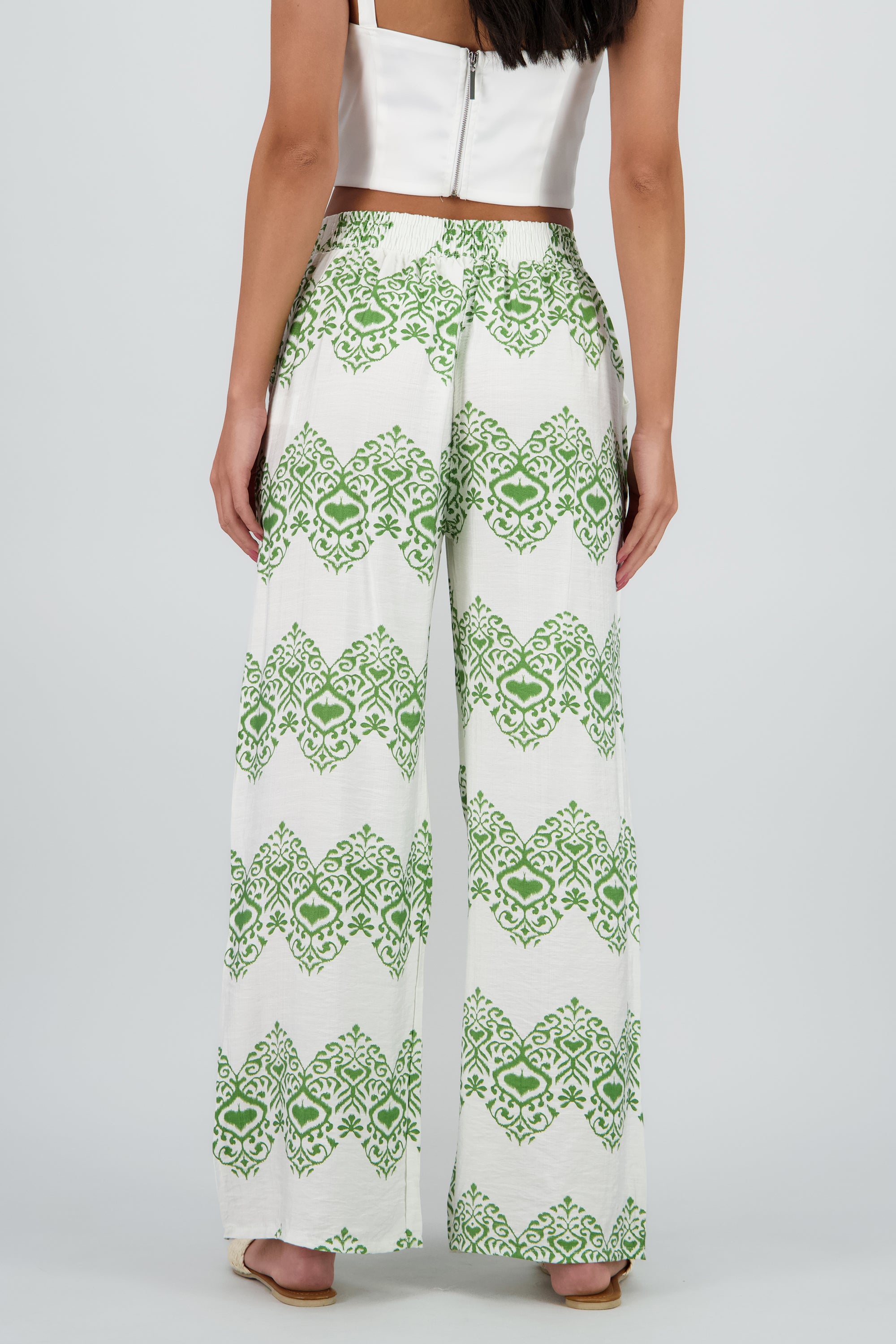 PANTALON FLUIDO EST PAISLEY VERDE COMBO