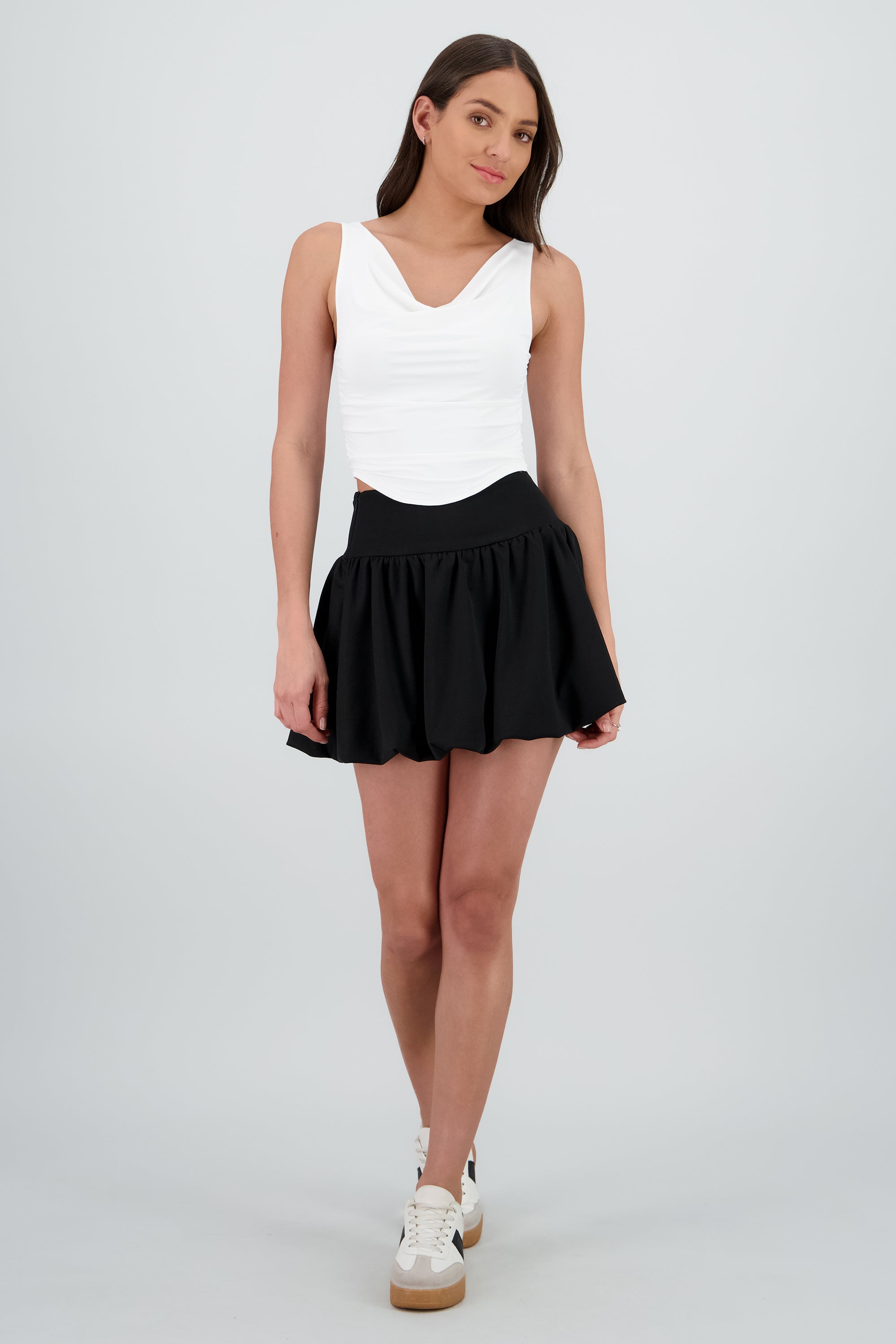 FALDA MINI DET PRETINA ANCHA NEGRO