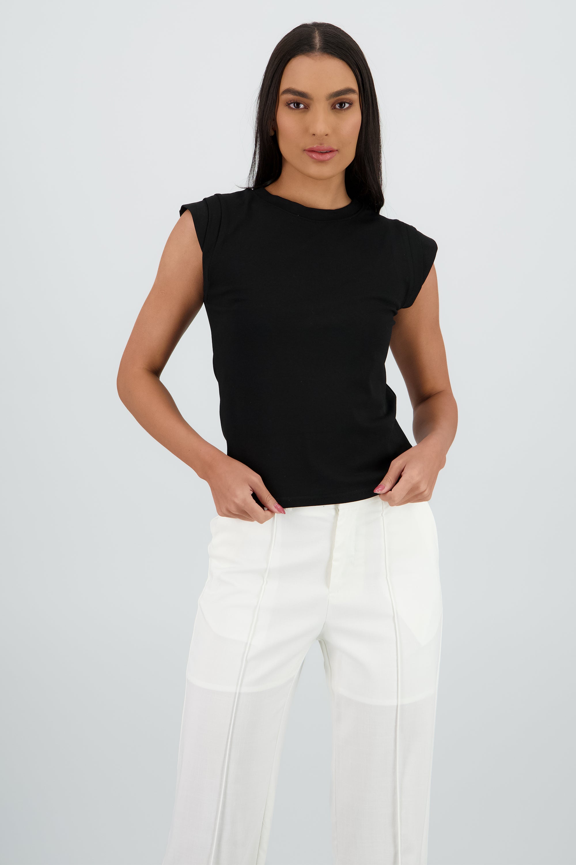 T-SHIRT DET DOBLE MANGA CORTA NEGRO