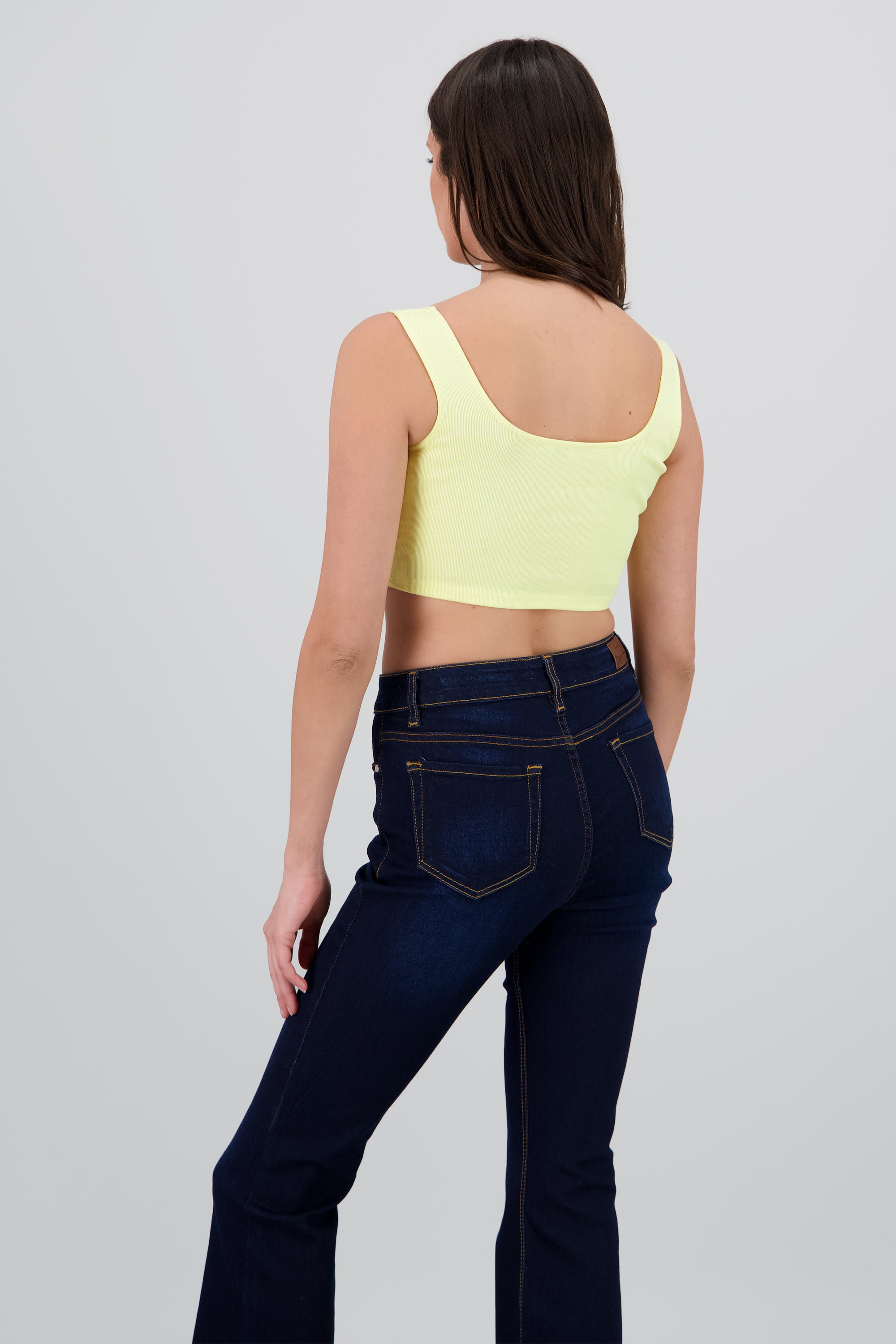 Top crop tirantes escote cuadrado AMARILLO