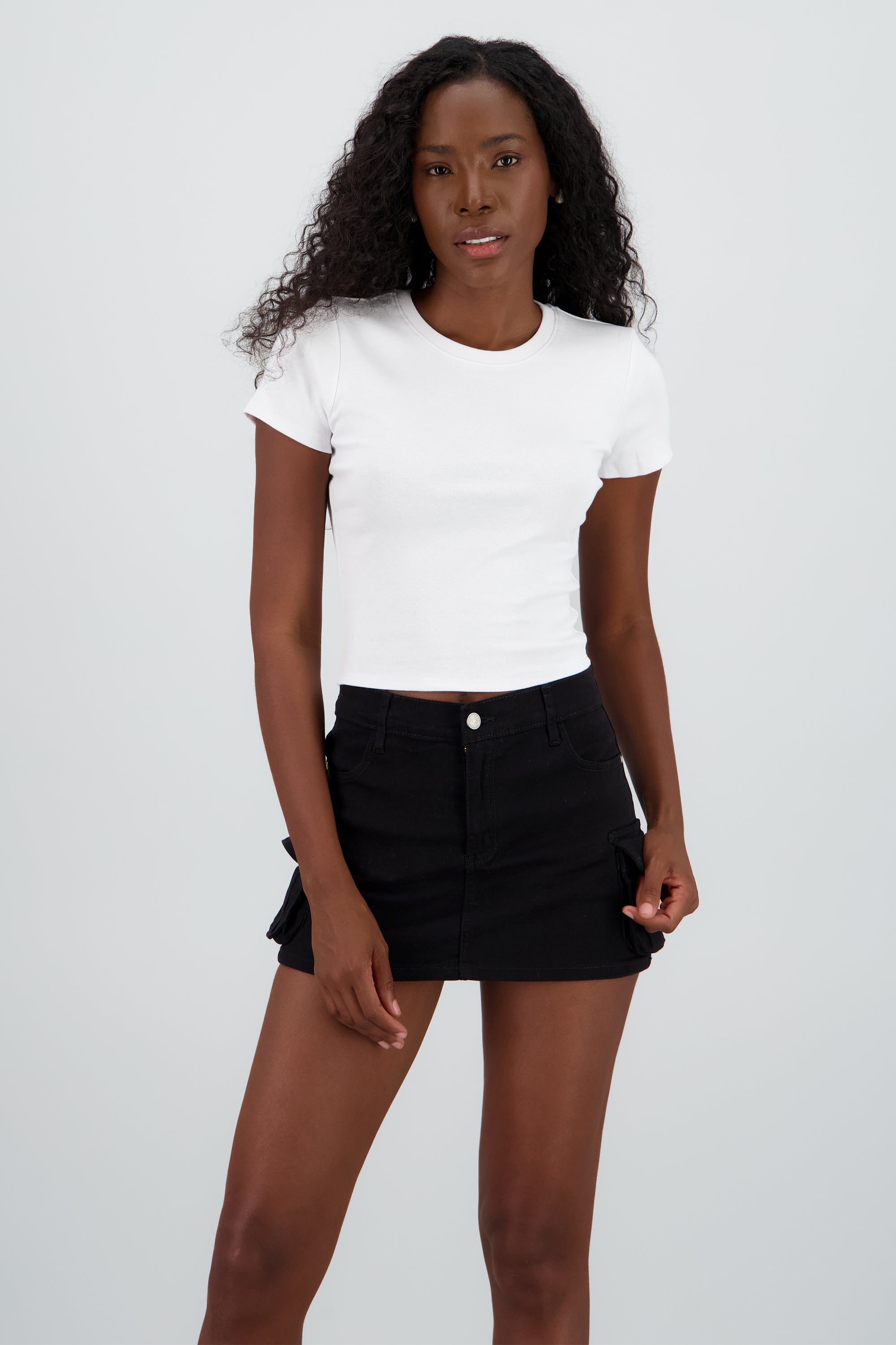 Top Manga Corta Cropped BLANCO