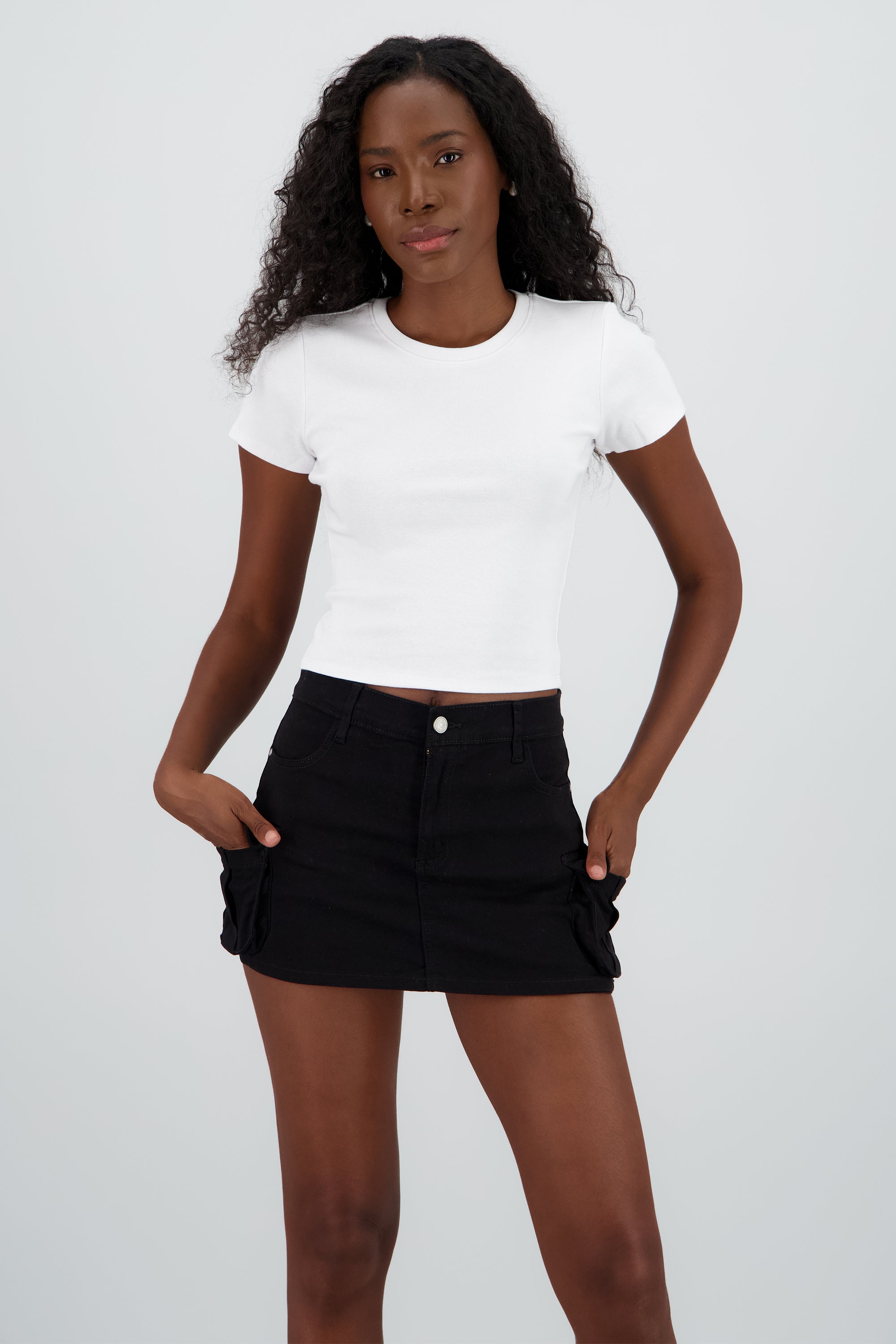 Top Manga Corta Cropped BLANCO