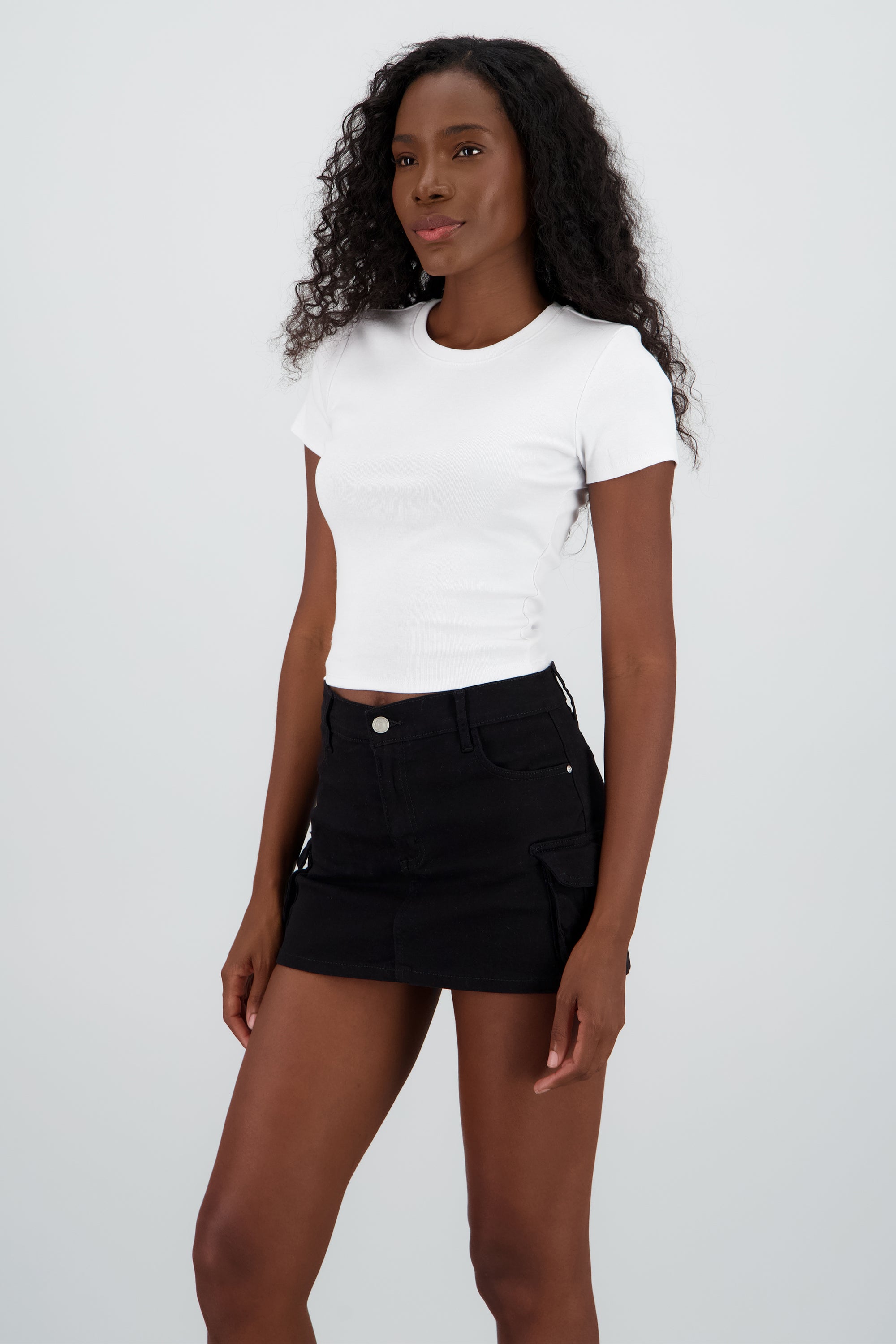 Top Manga Corta Cropped BLANCO