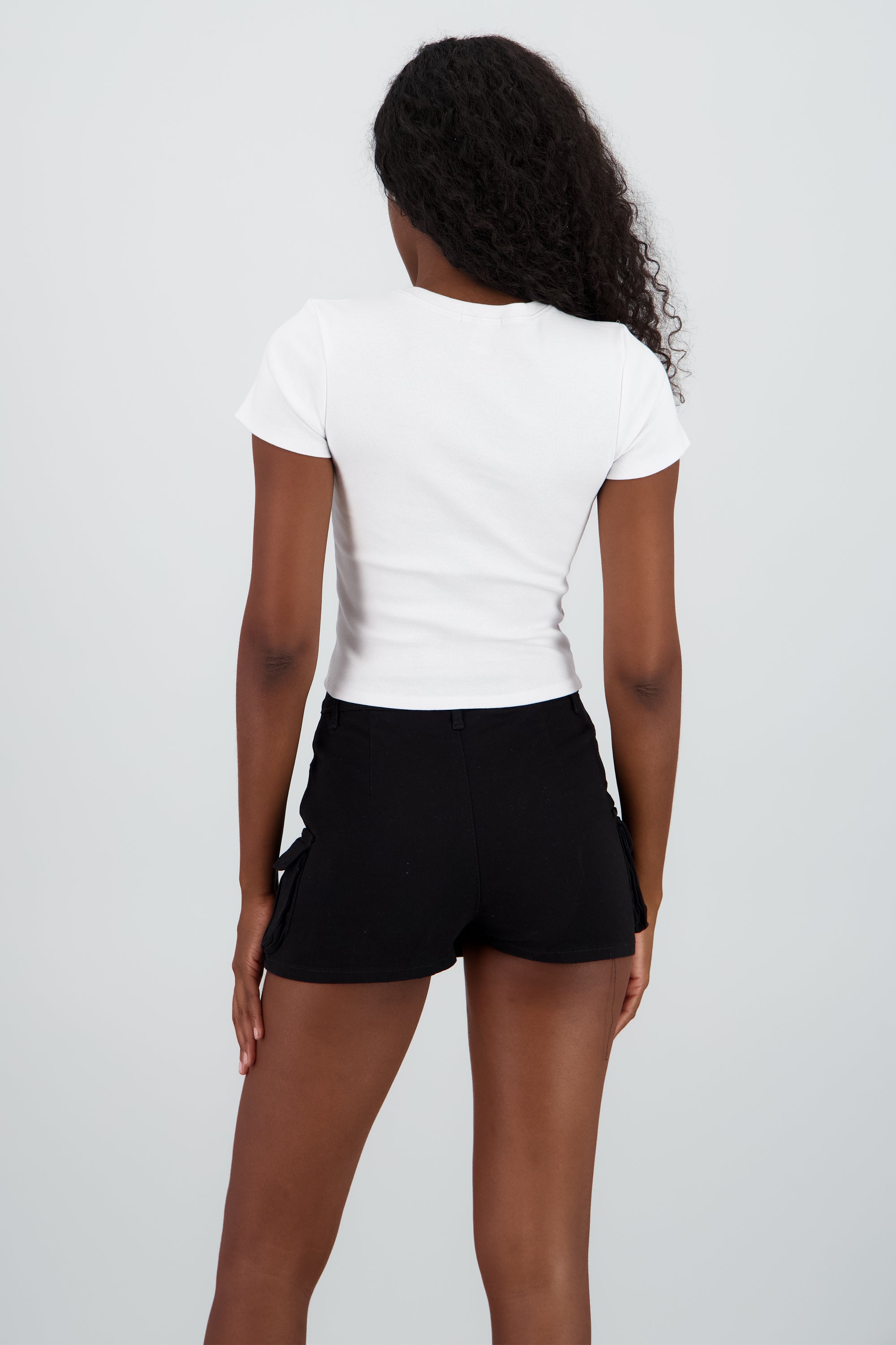 Top Manga Corta Cropped BLANCO