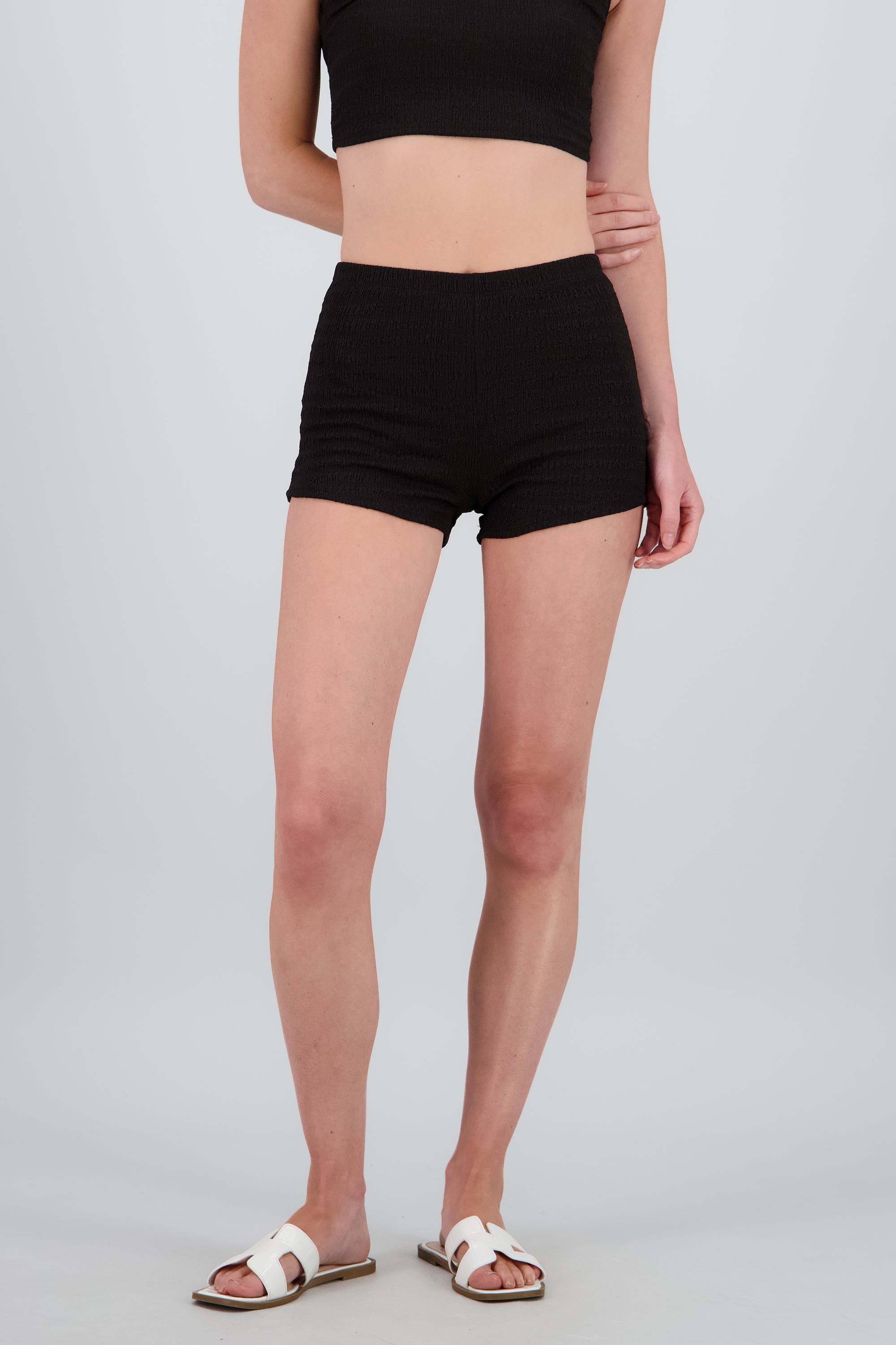 Shorts mini textura NEGRO