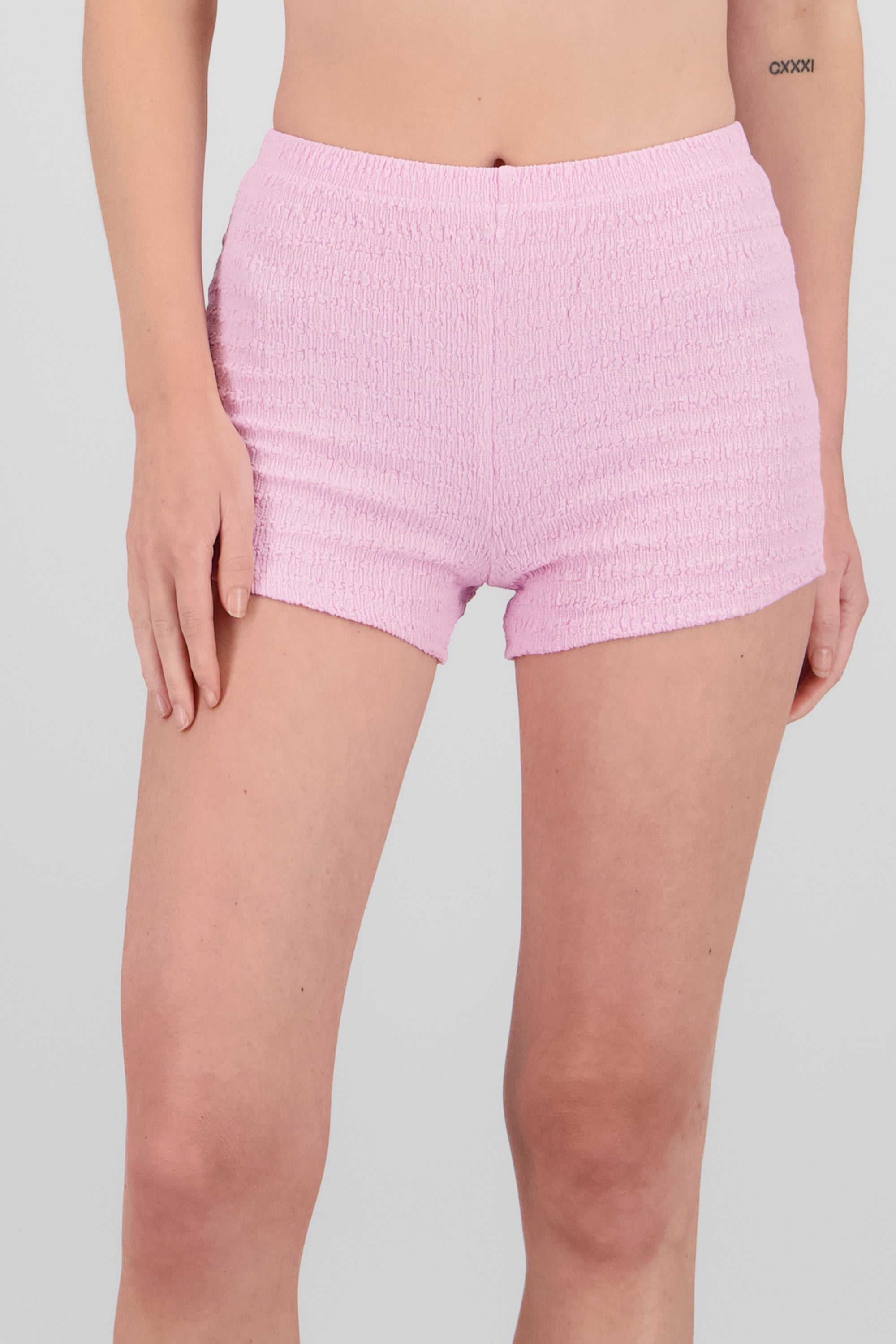 Shorts mini textura ROSA PASTEL