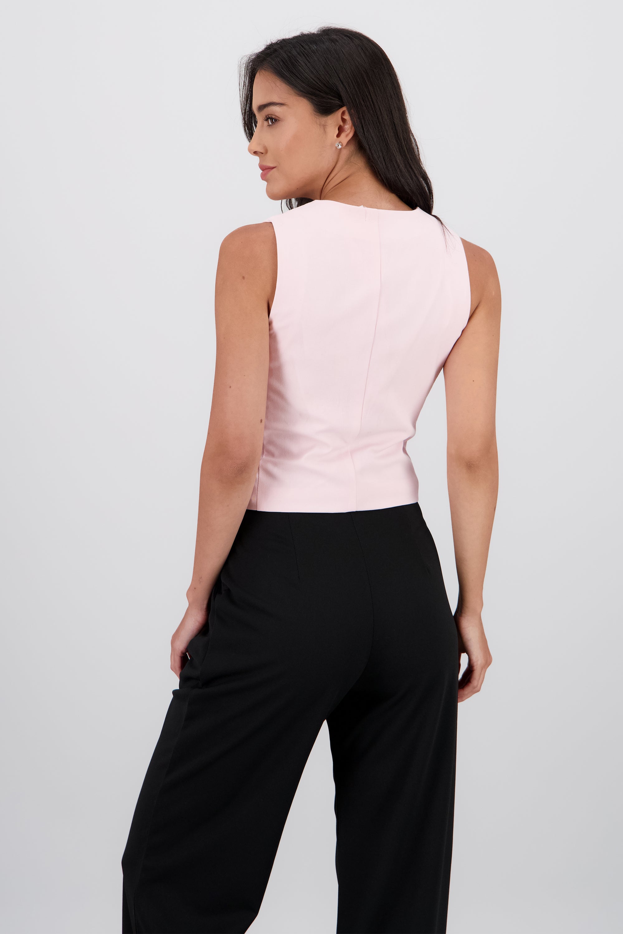 Chaleco corto liso ROSA COMBO
