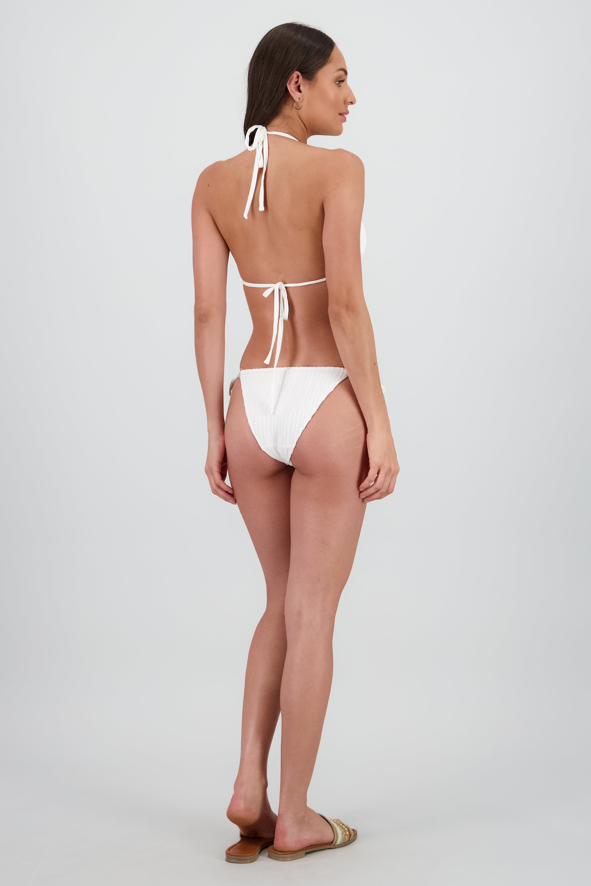 Bikini triangular textura lineas BLANCO