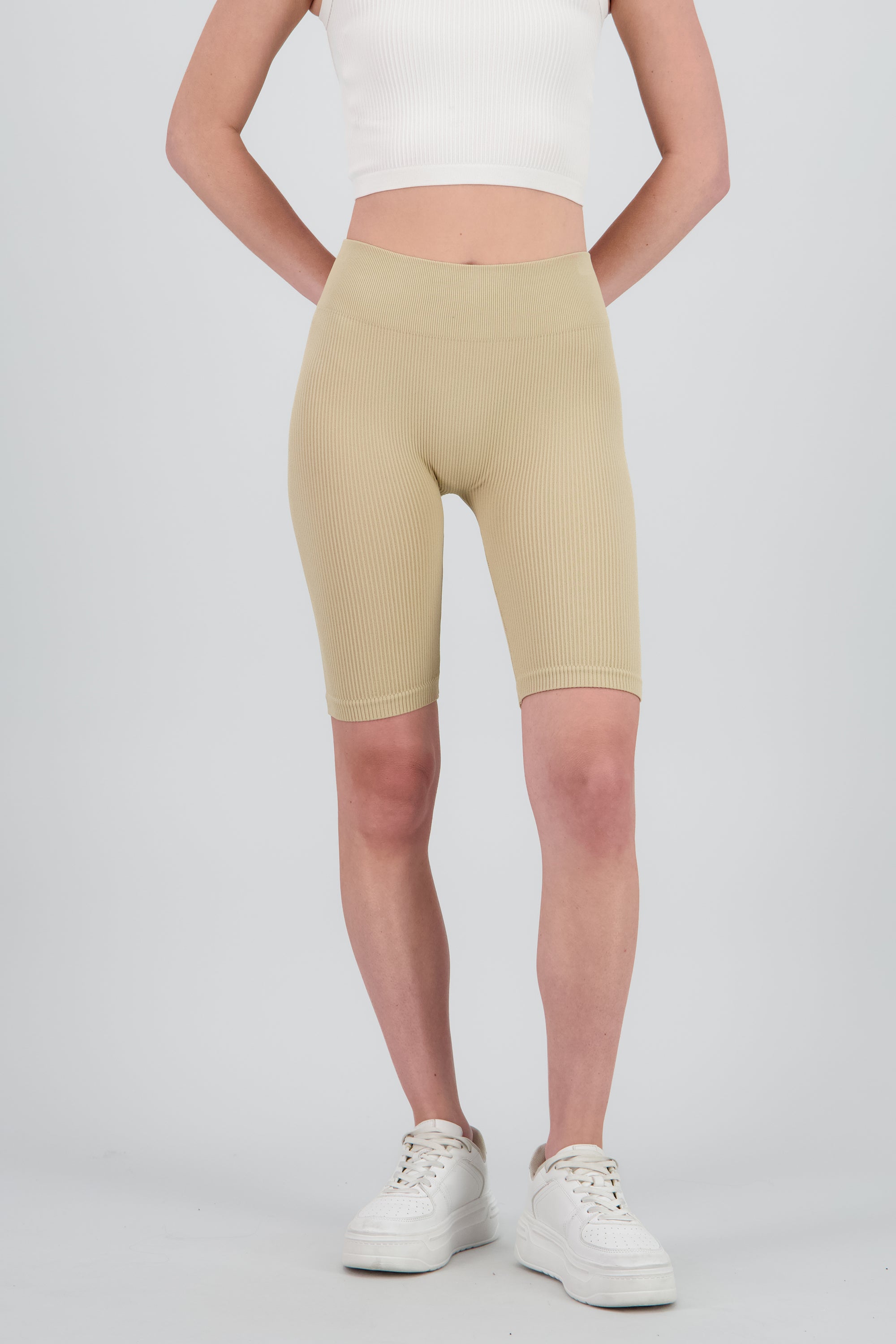 Shorts bikers lisos rib KHAKI