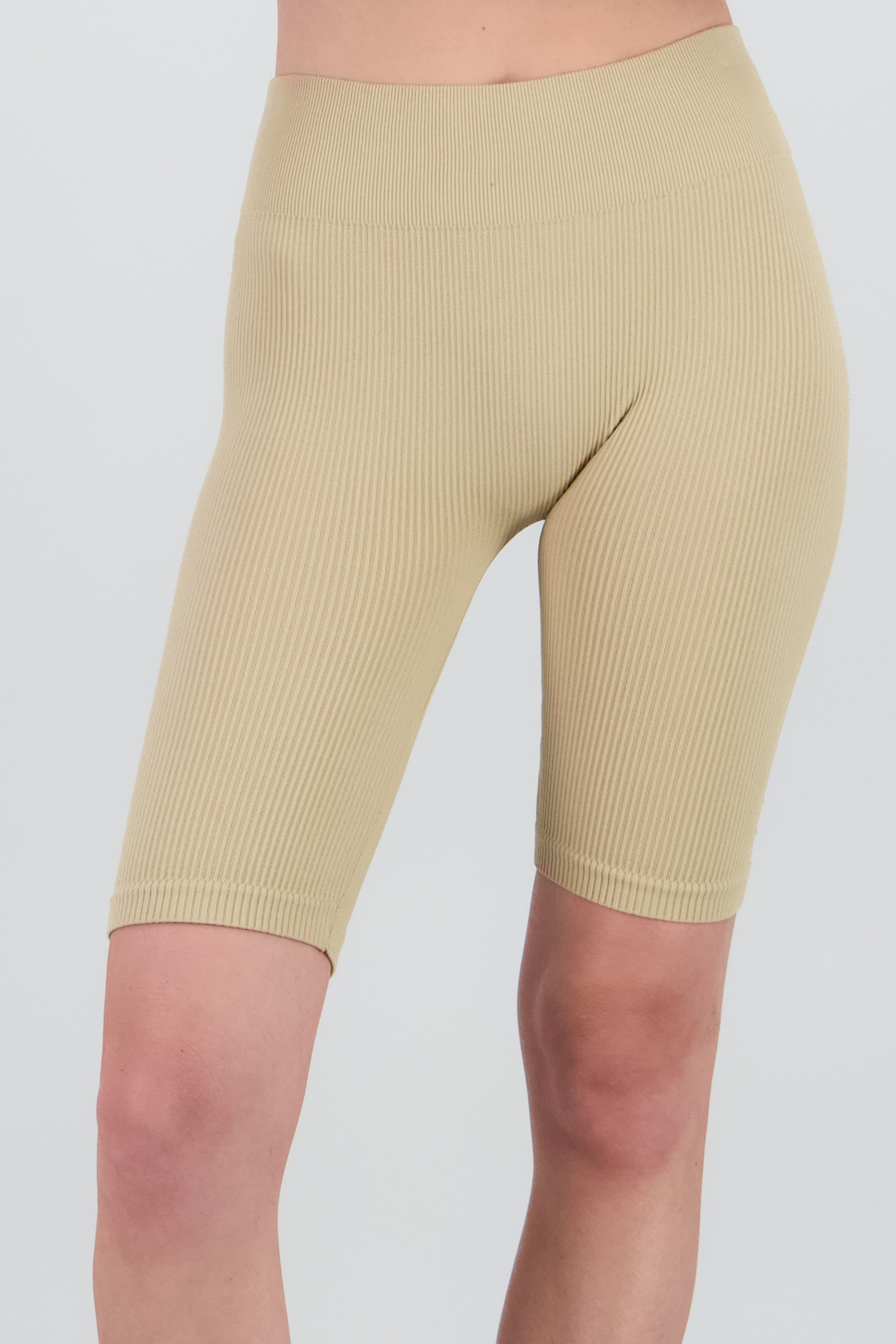 Shorts bikers lisos rib KHAKI