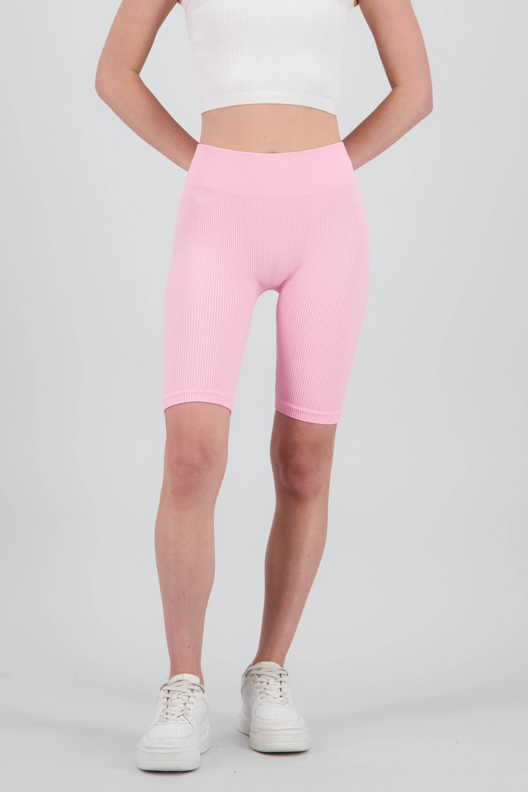 Shorts bikers lisos rib ROSA