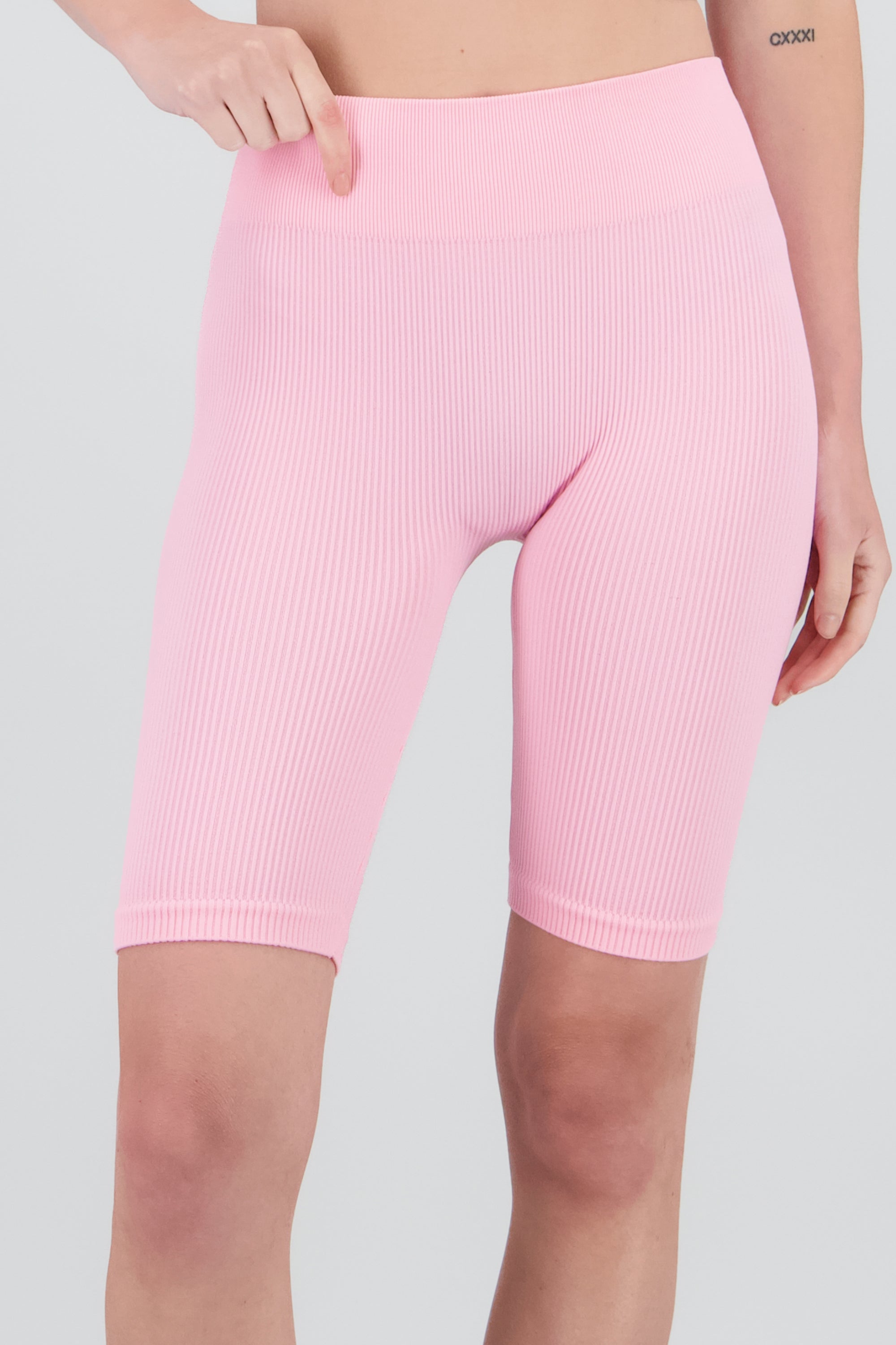 Shorts bikers lisos rib ROSA