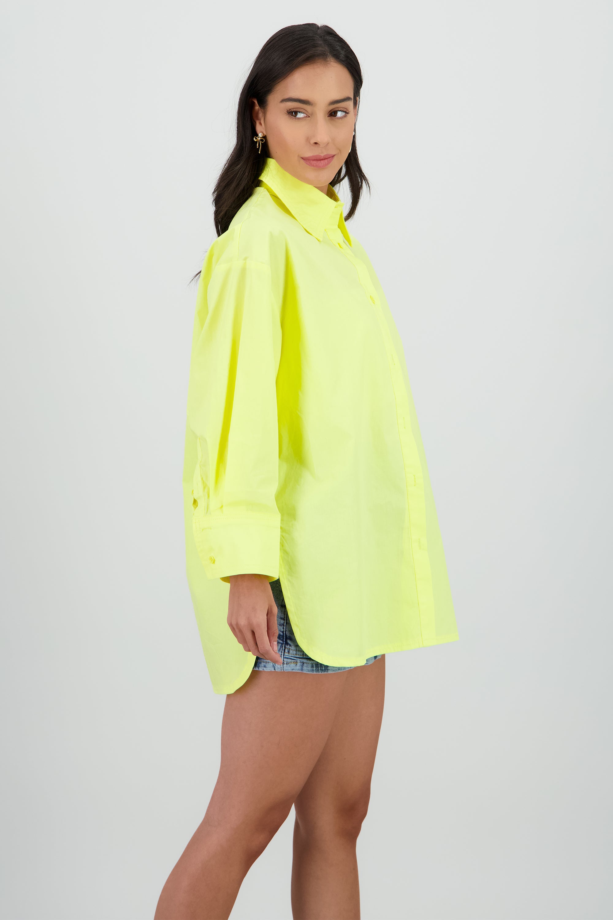 Camisa oversize lisa AMARILLO