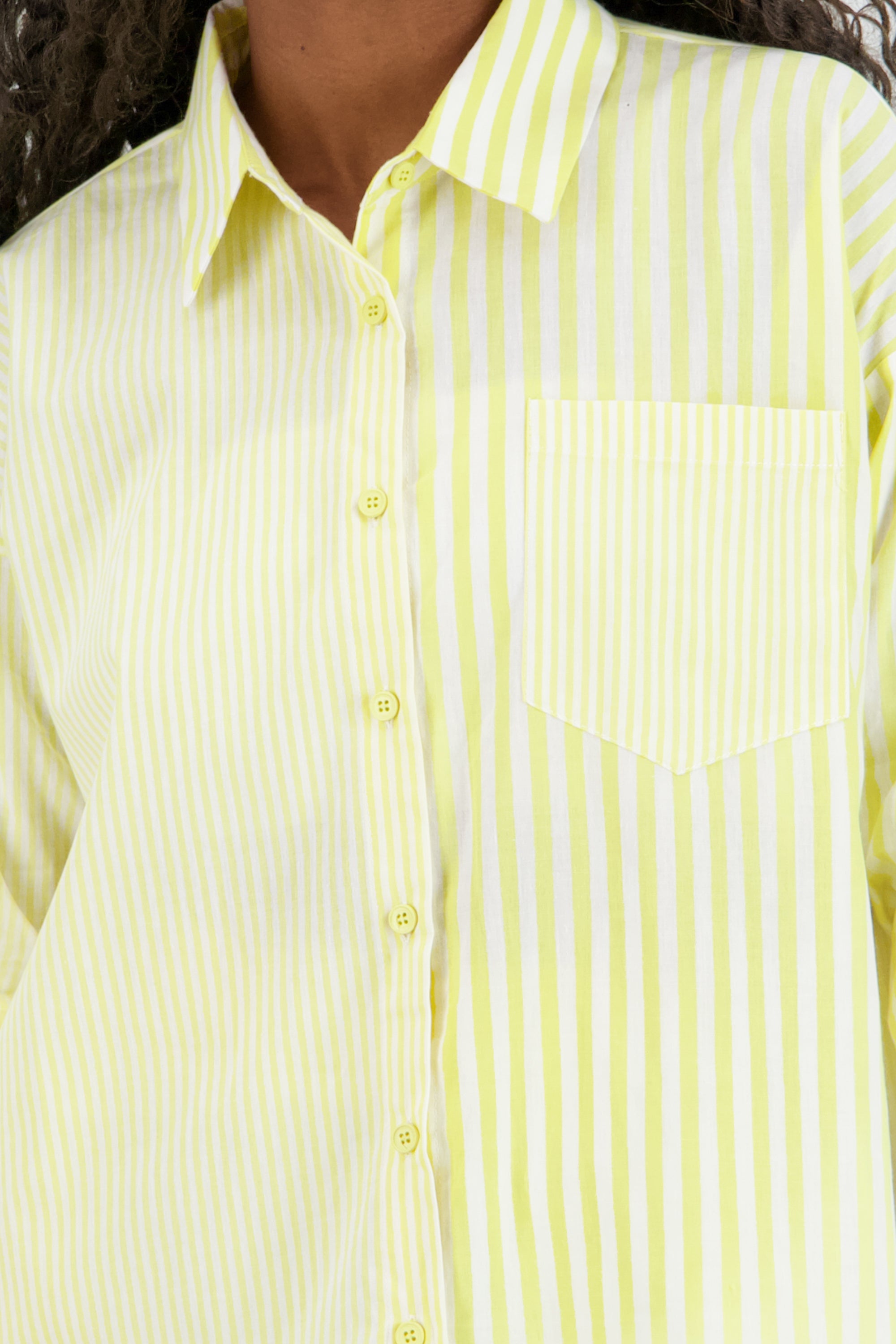Camisa larga oversize detalle rayas AMARILLO