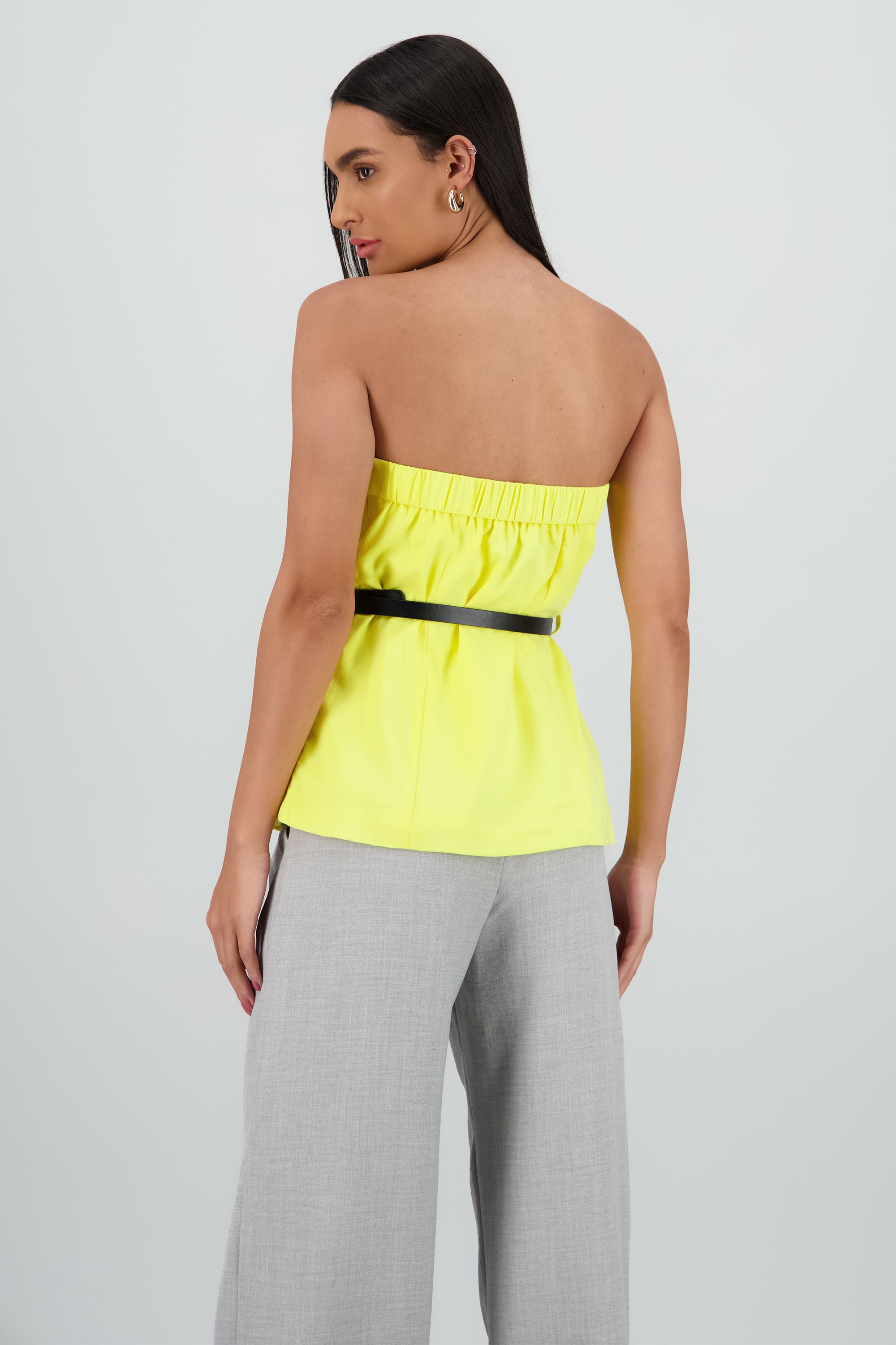 Top strapples detalle cinturon AMARILLO