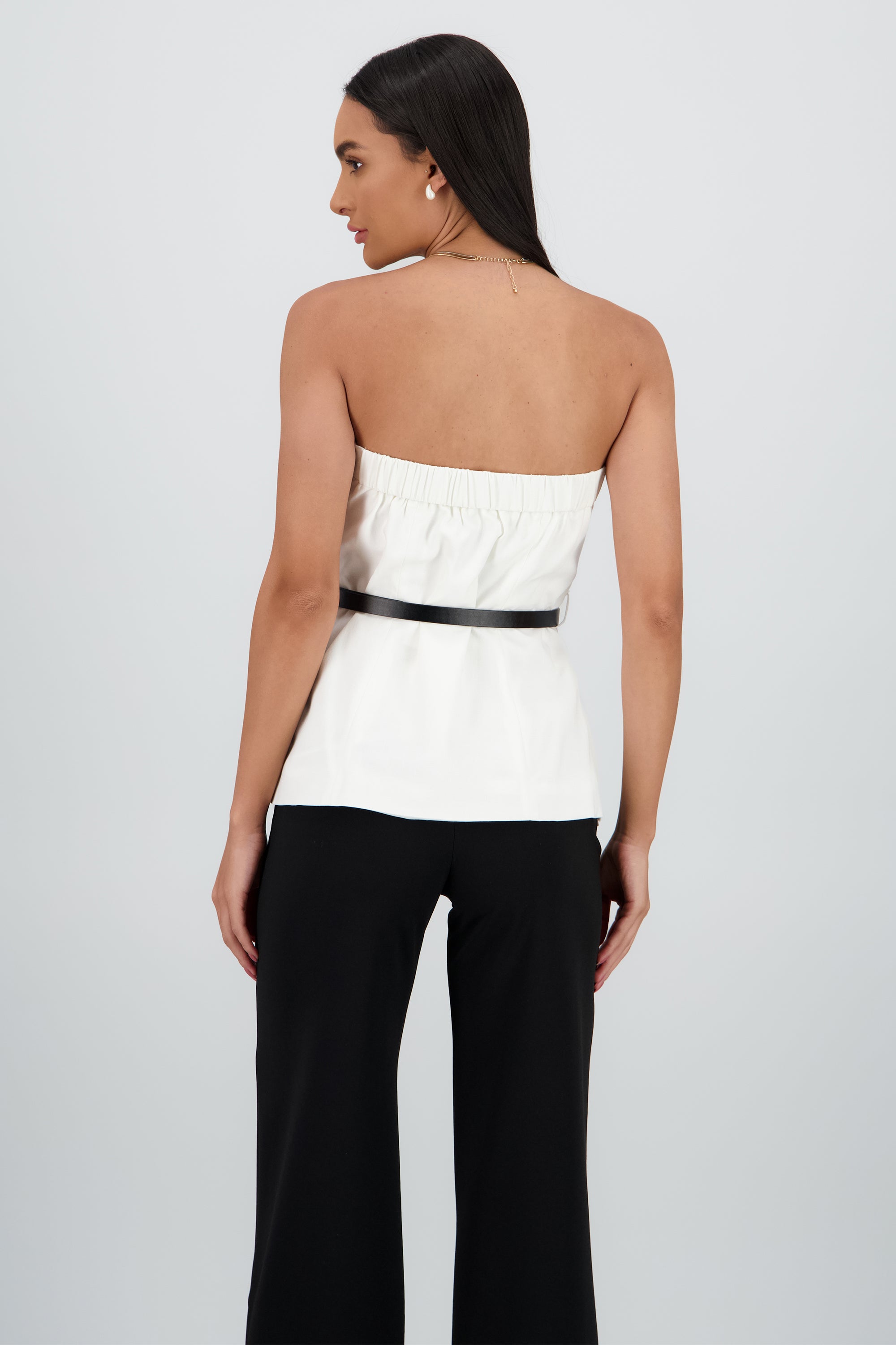 Top strapples detalle cinturon BLANCO