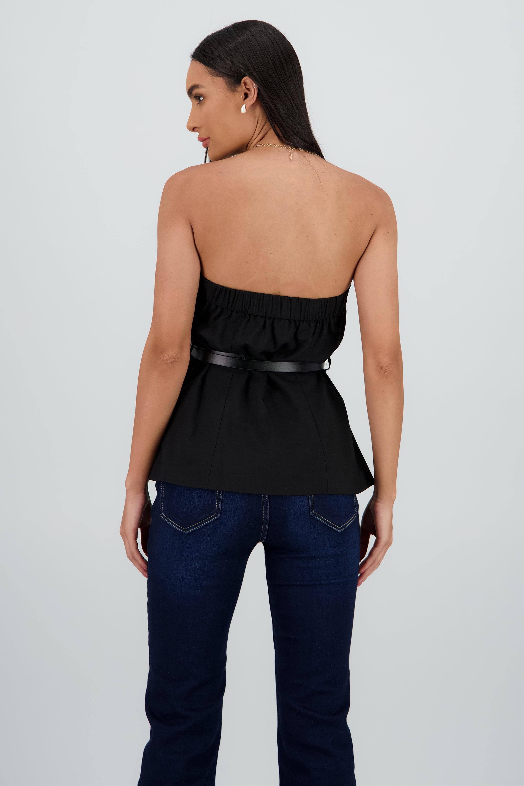 Top strapples detalle cinturon NEGRO