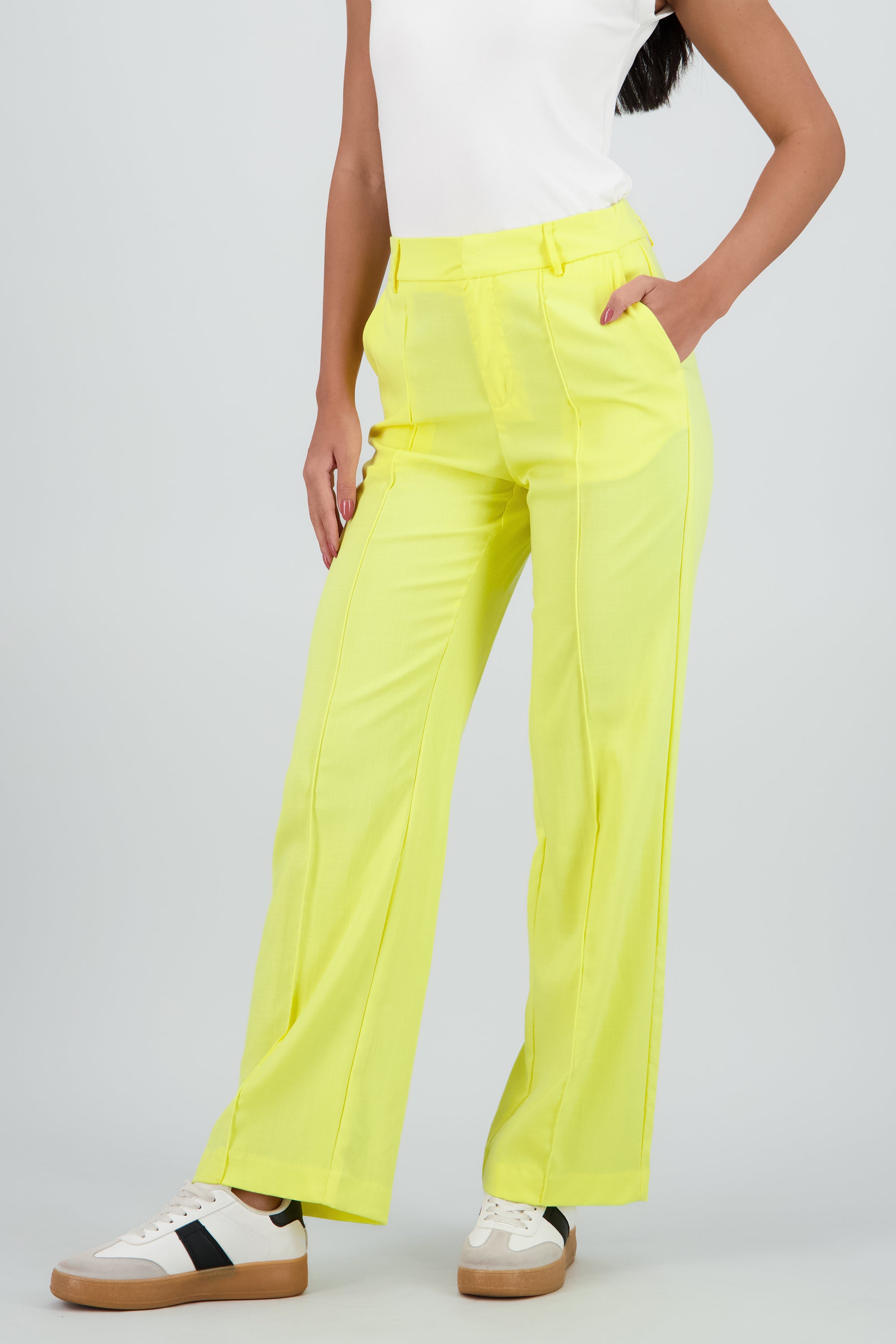 Pantalon fluido wide leg AMARILLO