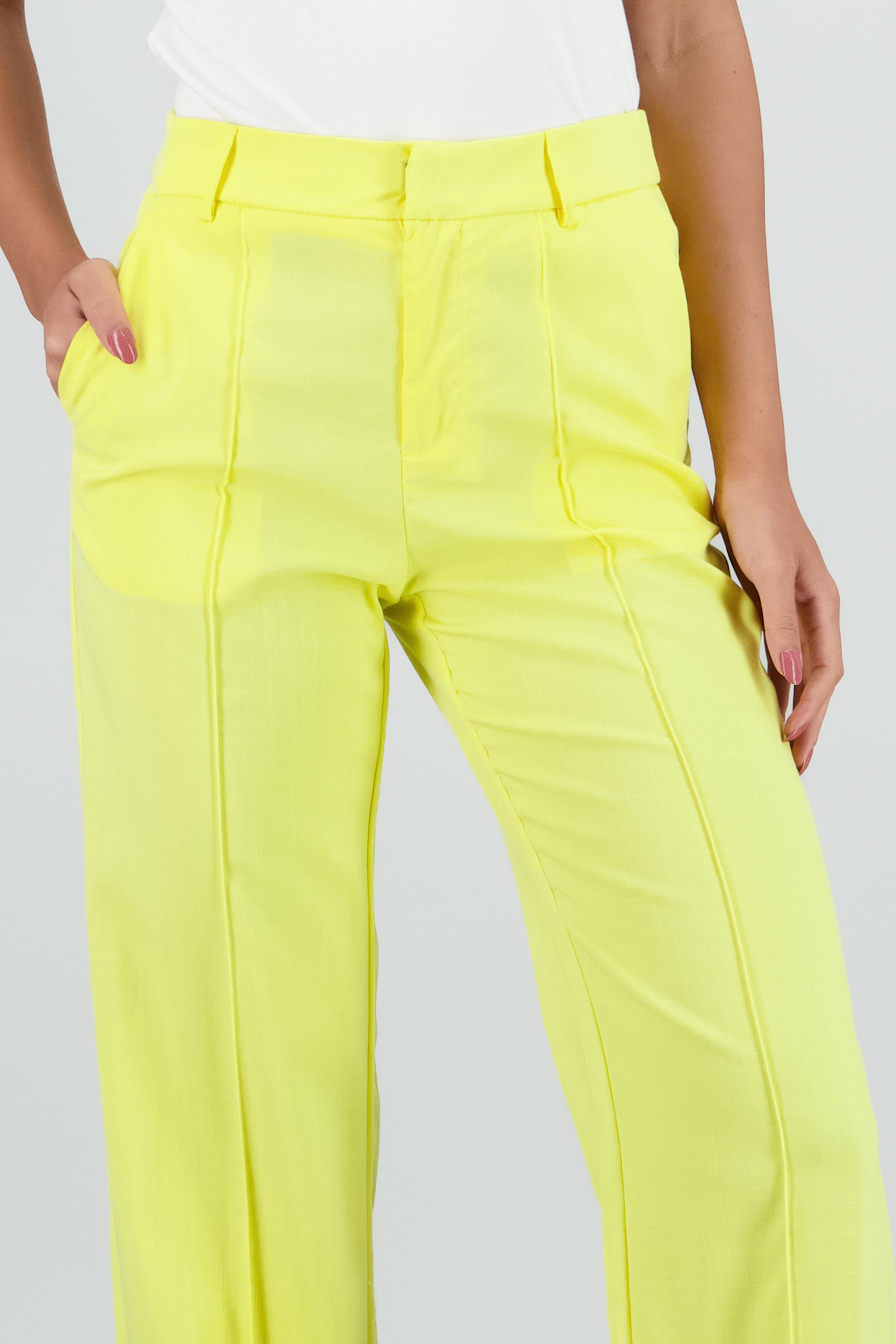 Pantalon fluido wide leg AMARILLO
